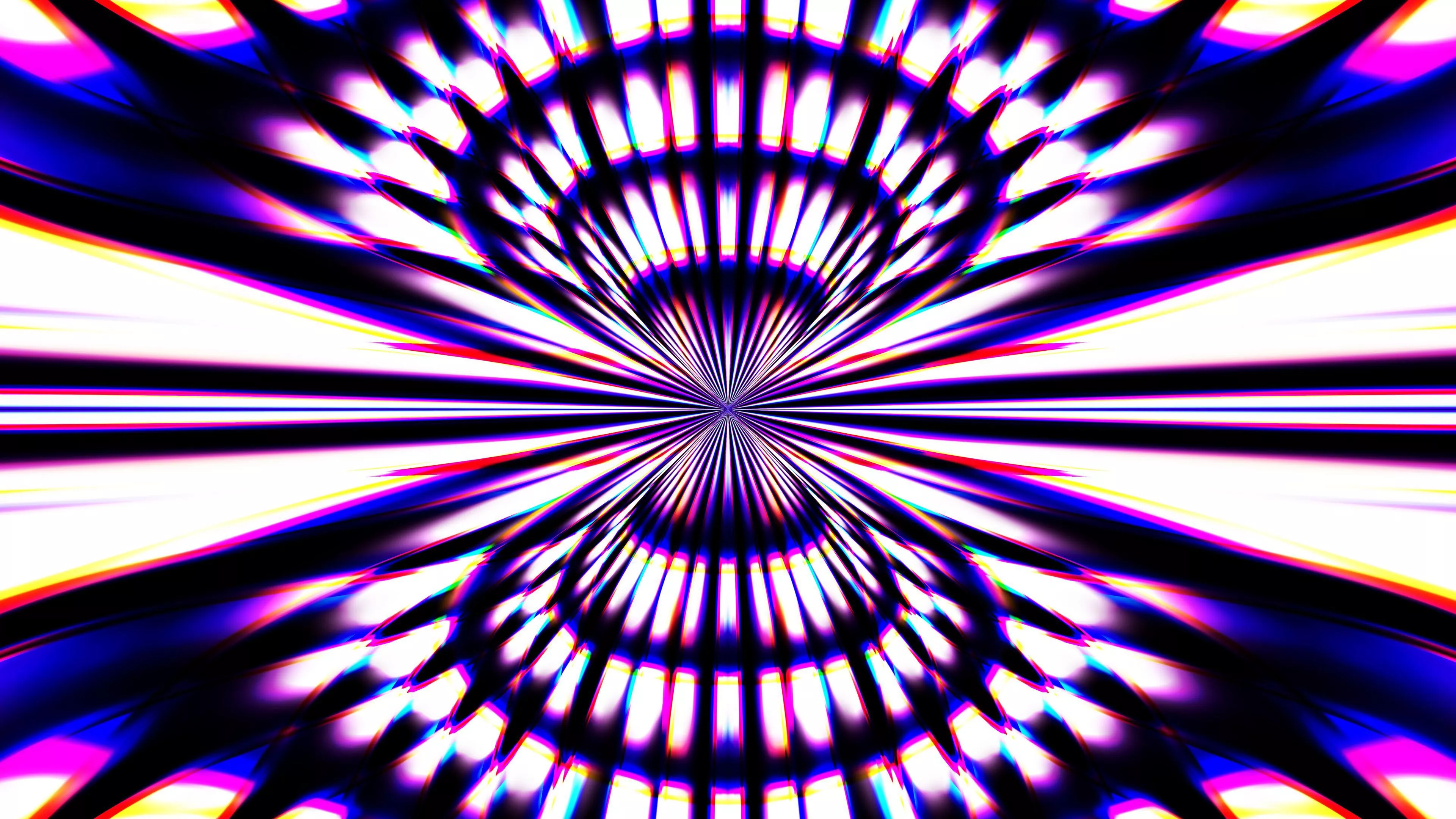 Purple Yellow White Rays Glow Shapes