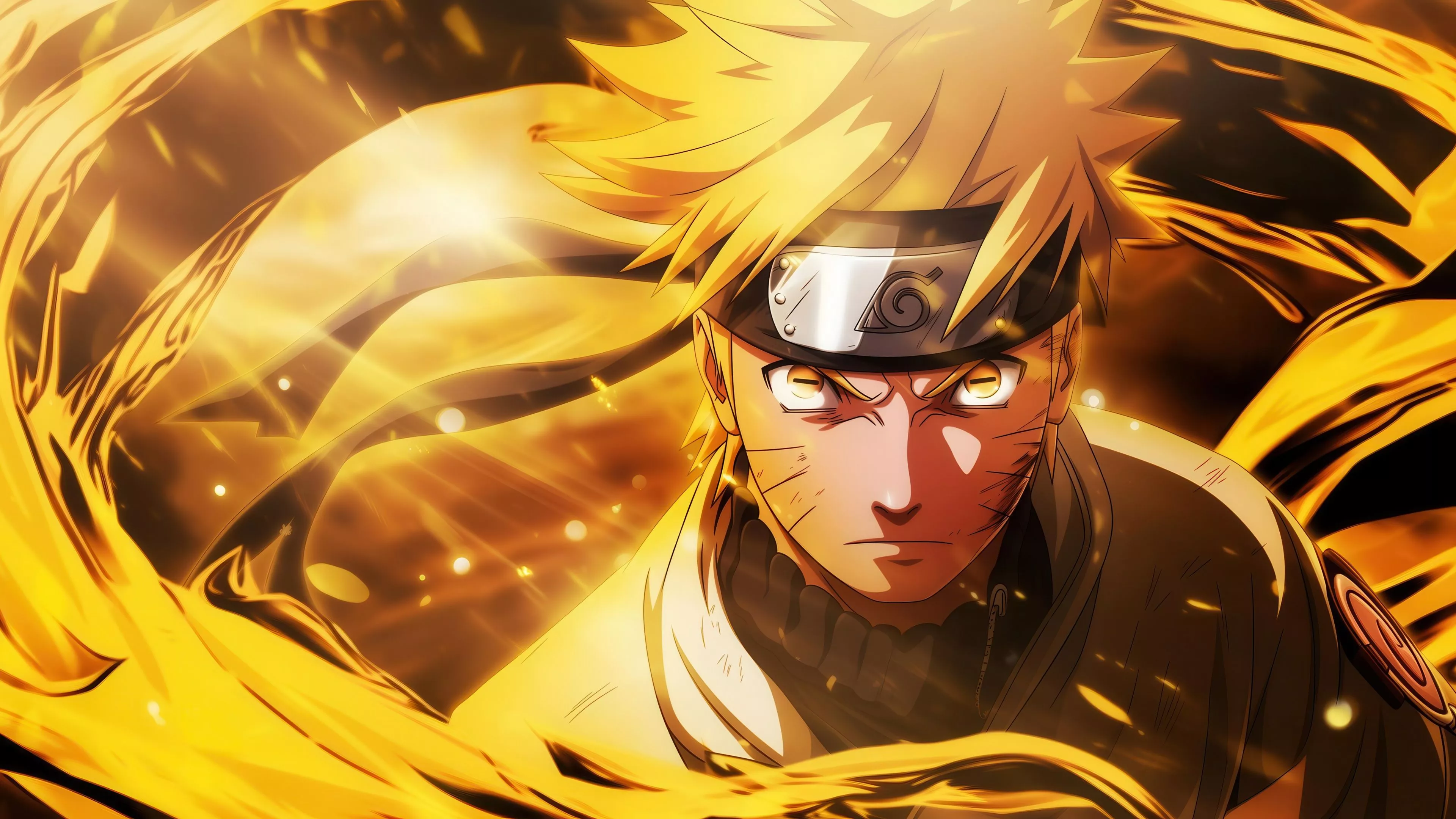 Naruto Uzumaki Wallpaper 4K, Fierce, Yellow aesthetic
