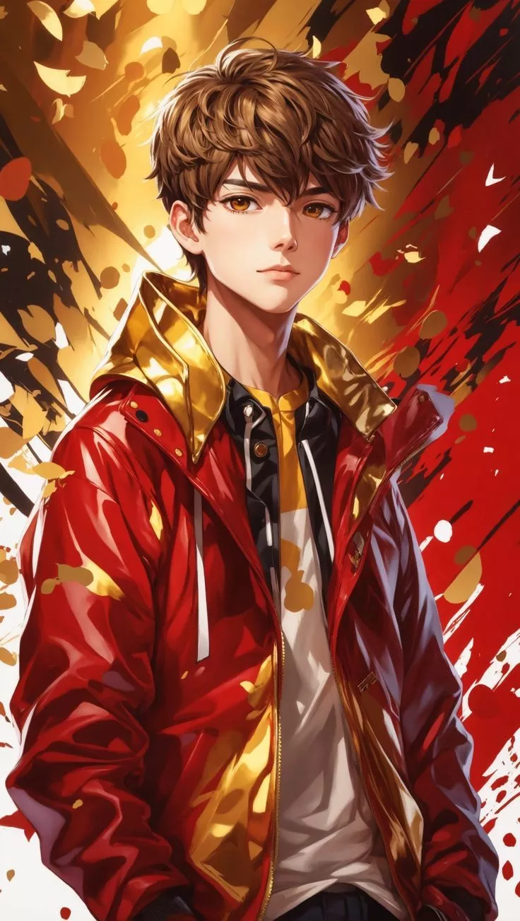 Anime Boy in Stylish Red Jacket Wallpaper
