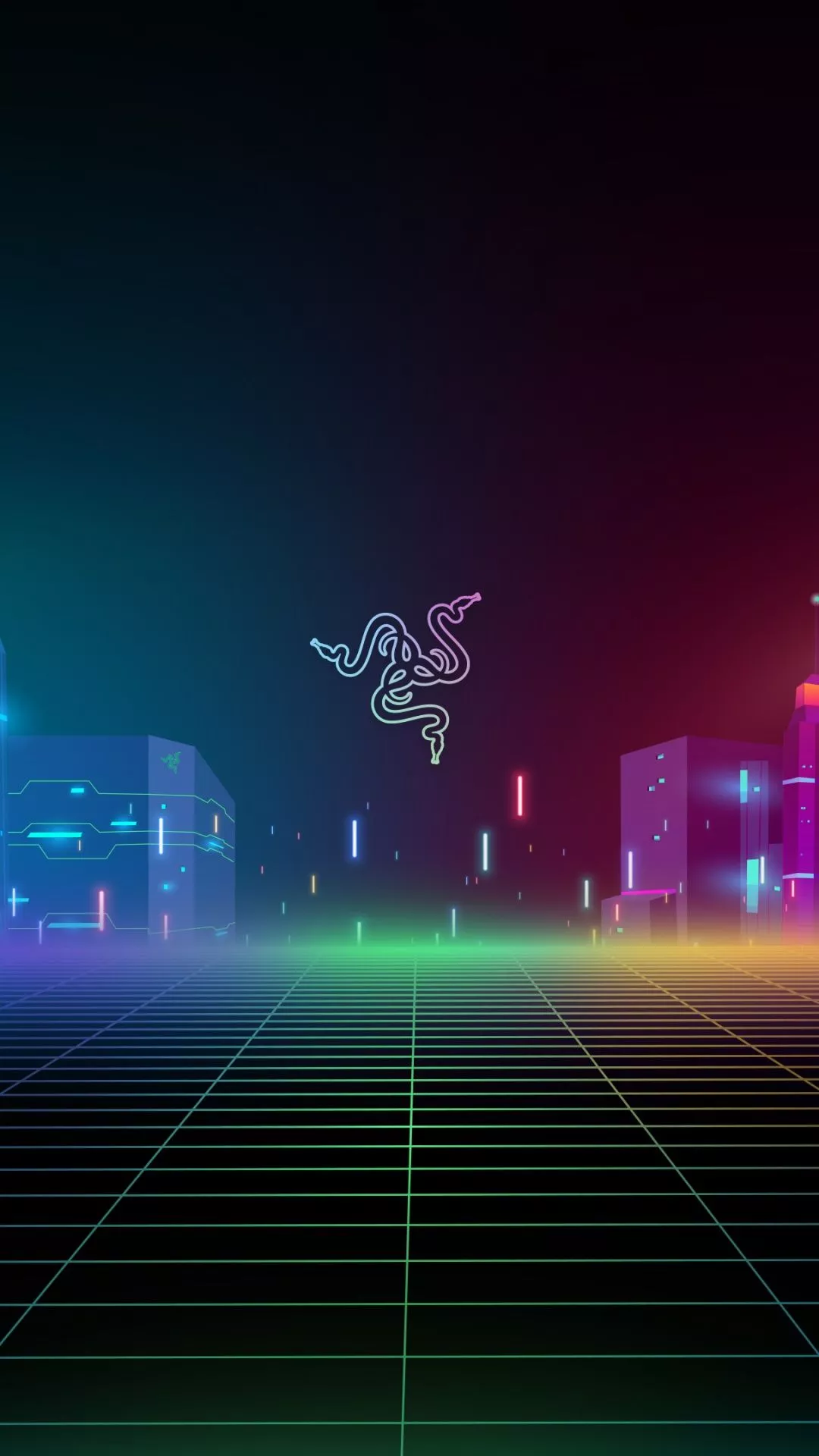 Razer Wallpaper 4K, Cyber city, Neon