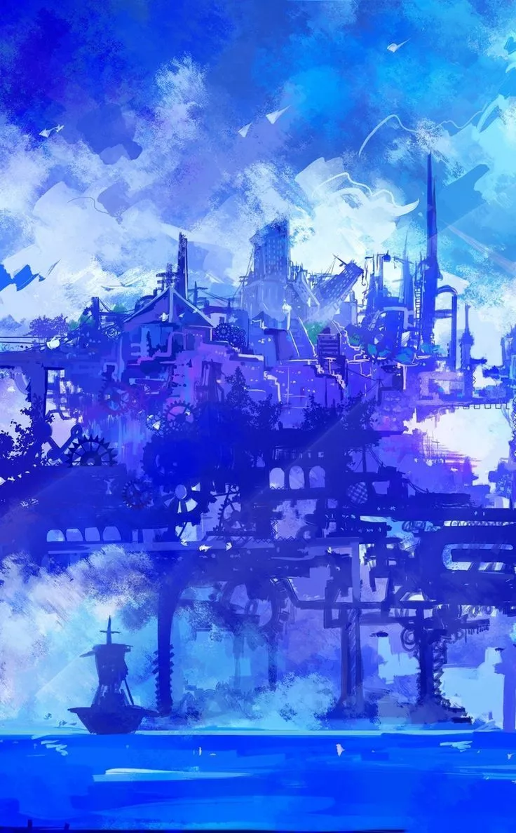 Cyber city, anime, cyberpunk, artwork