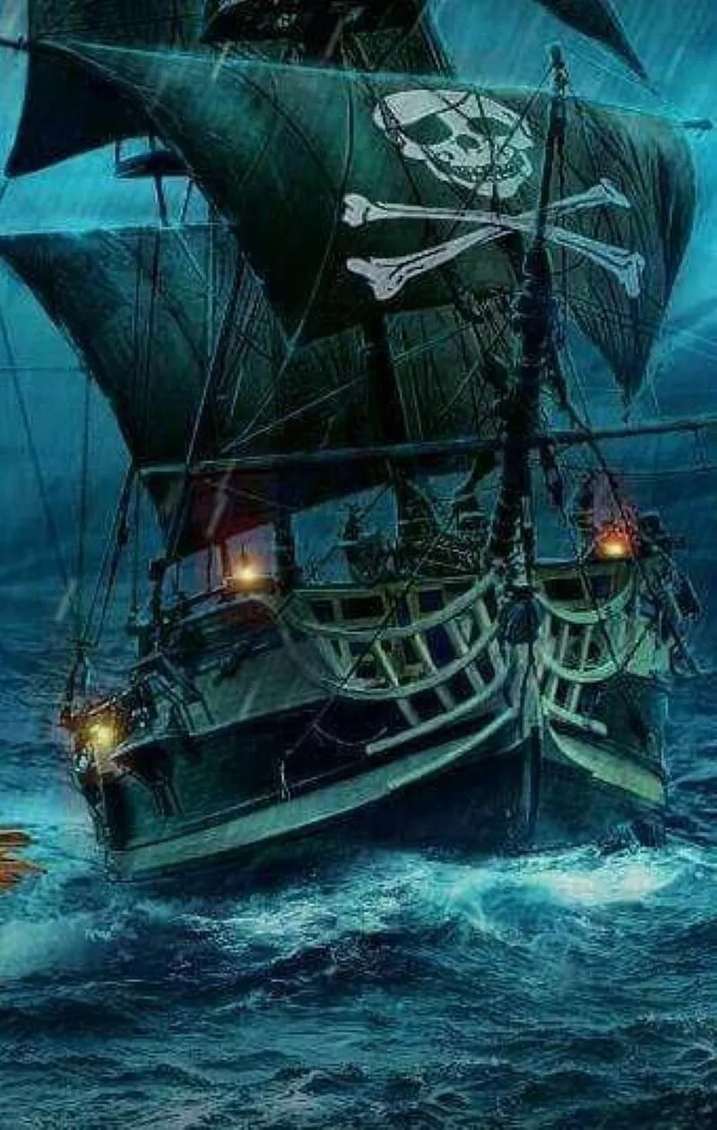 Pirate ship, pirates, ship, HD phone