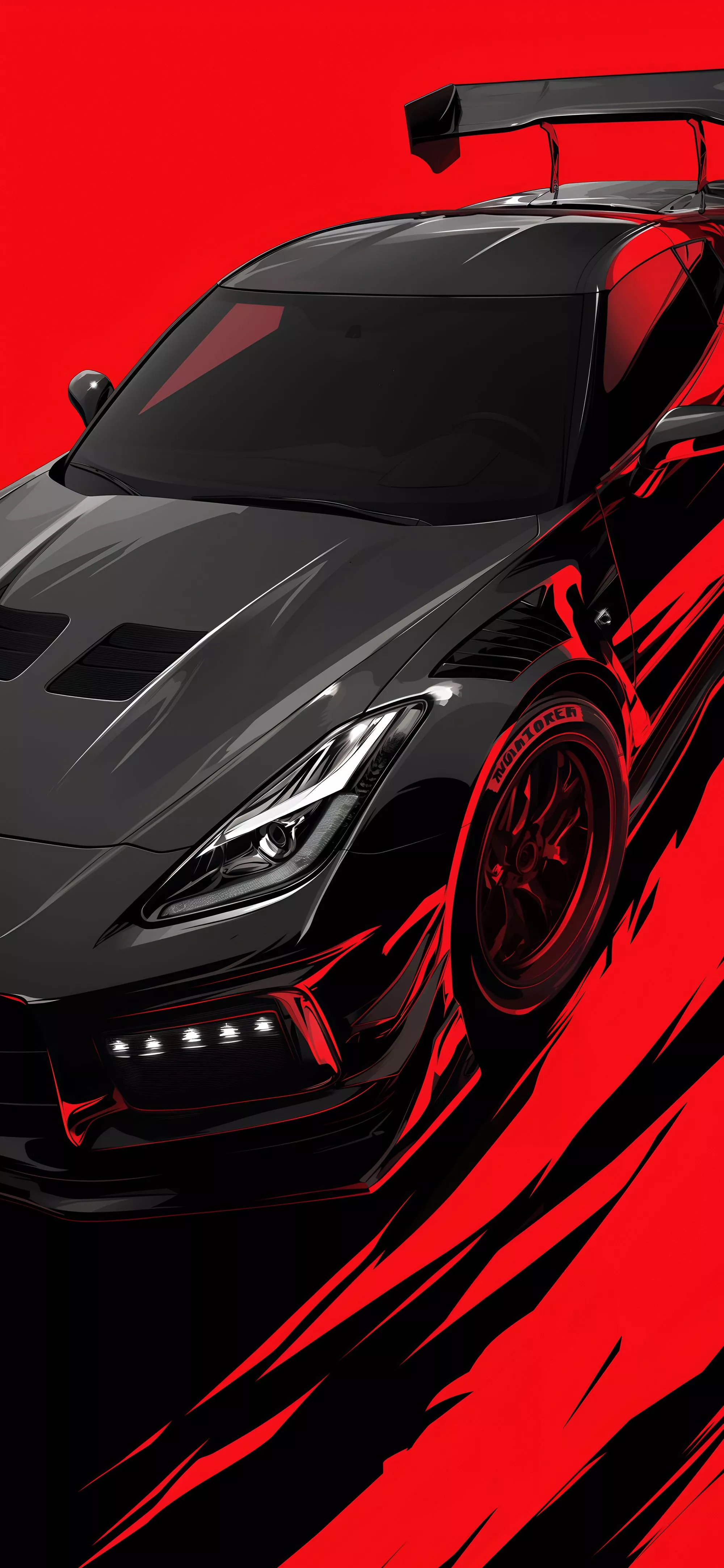 Racing Car Red Black Wallpaper