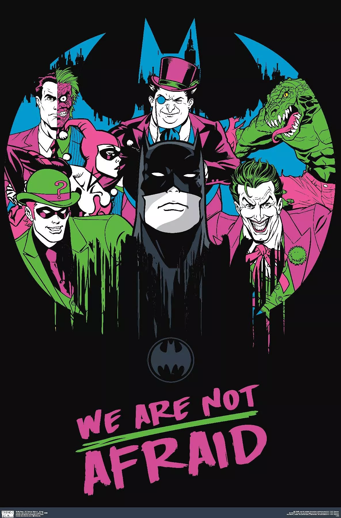 Trends International DC Comics Batman Afraid Neon Wall Poster