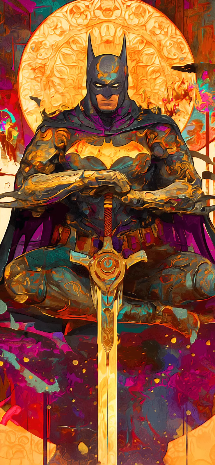 Batman Mandala Warrior iPhone Wallpaper