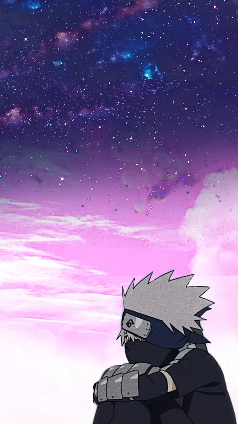Kakashi sad, aesthetic, anime, clouds