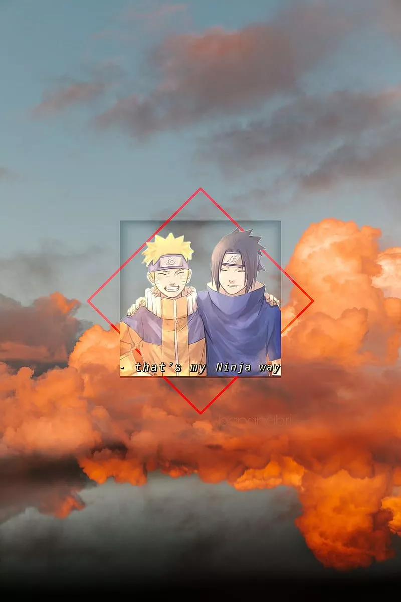 Naruto, anime, bananabri, clouds, edit