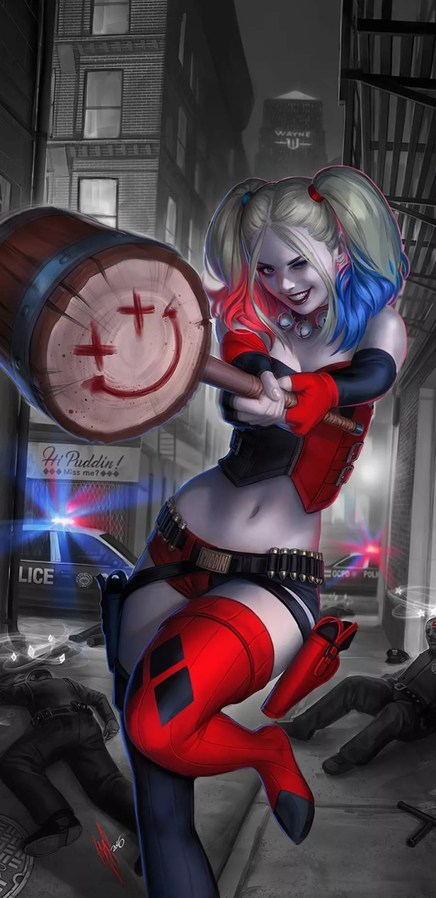 Harley Quinn art iPhone Wallpaper