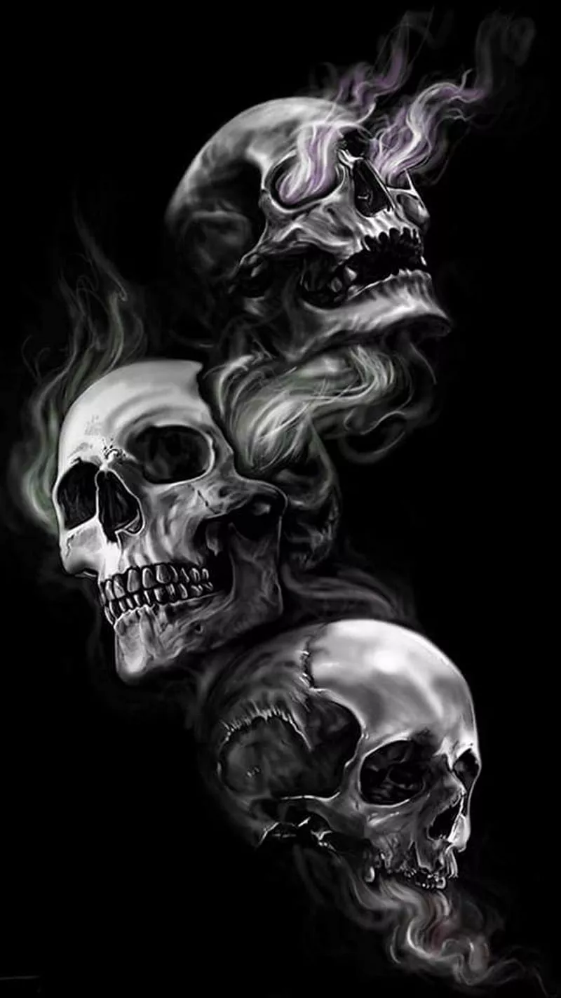 HD black skull wallpaper