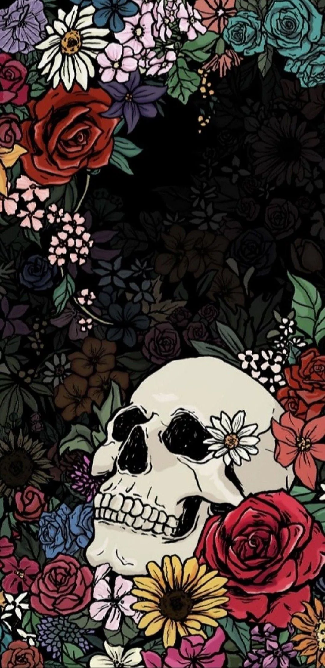 Floral Skull Wallpaper Free
