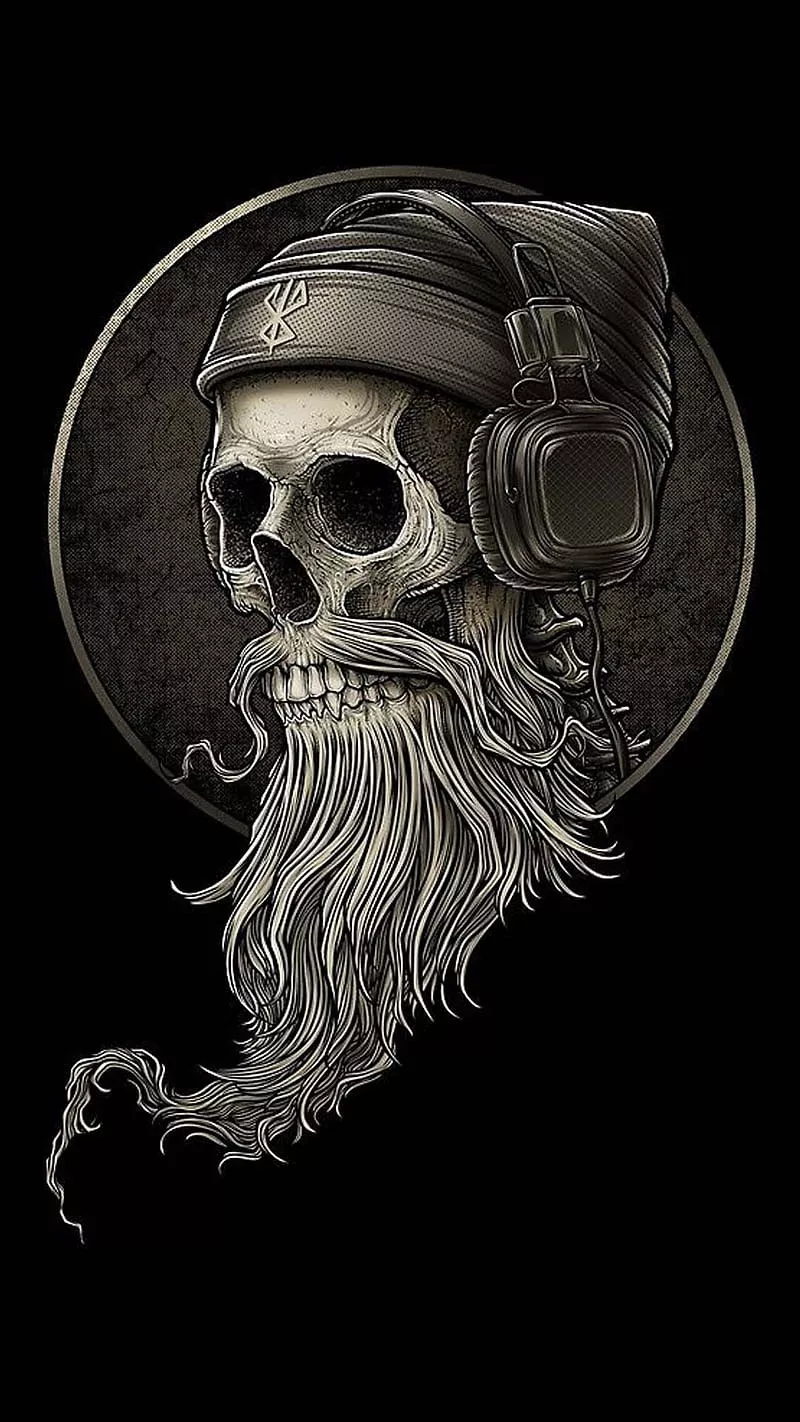 Skull, black, HD phone wallpaper