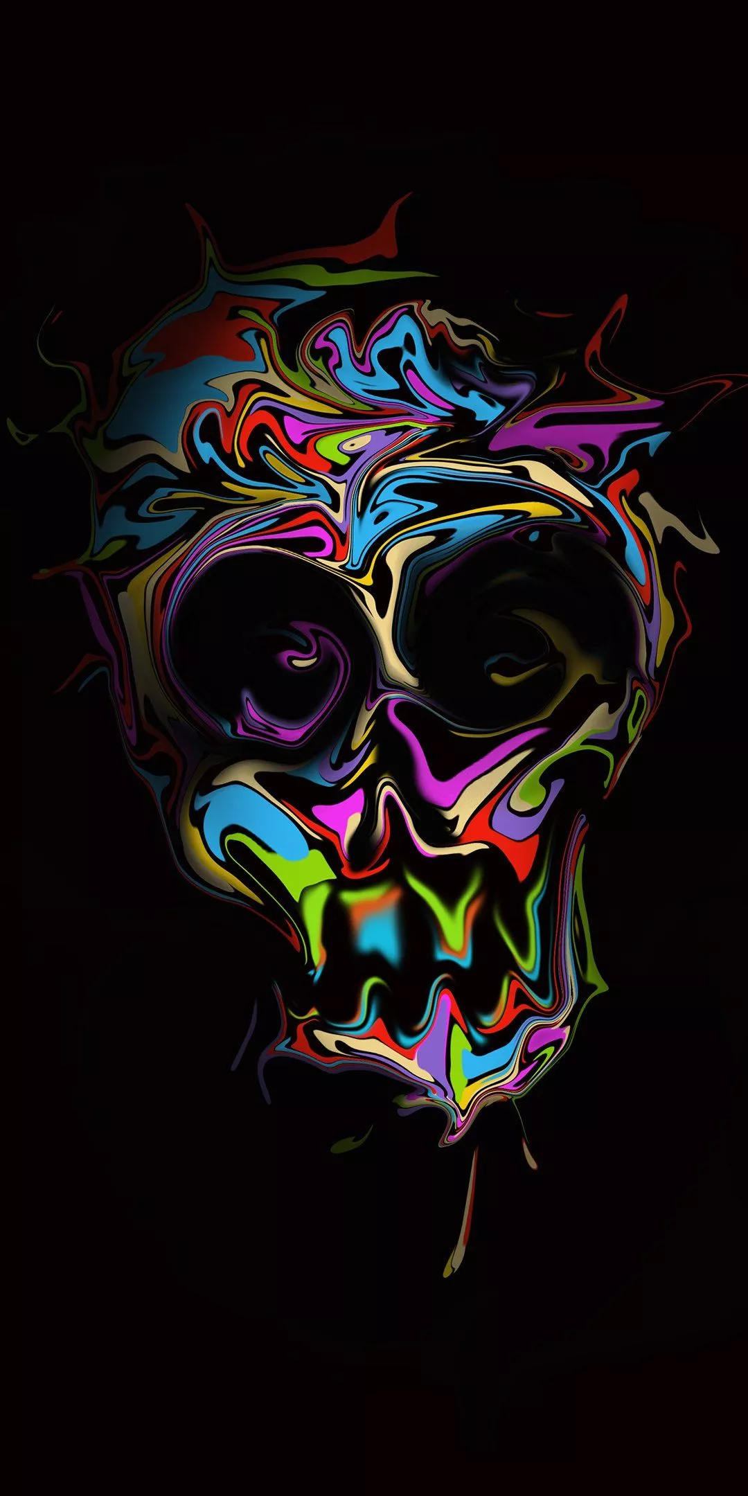 Colorful Dark Skull Phone Wallpaper