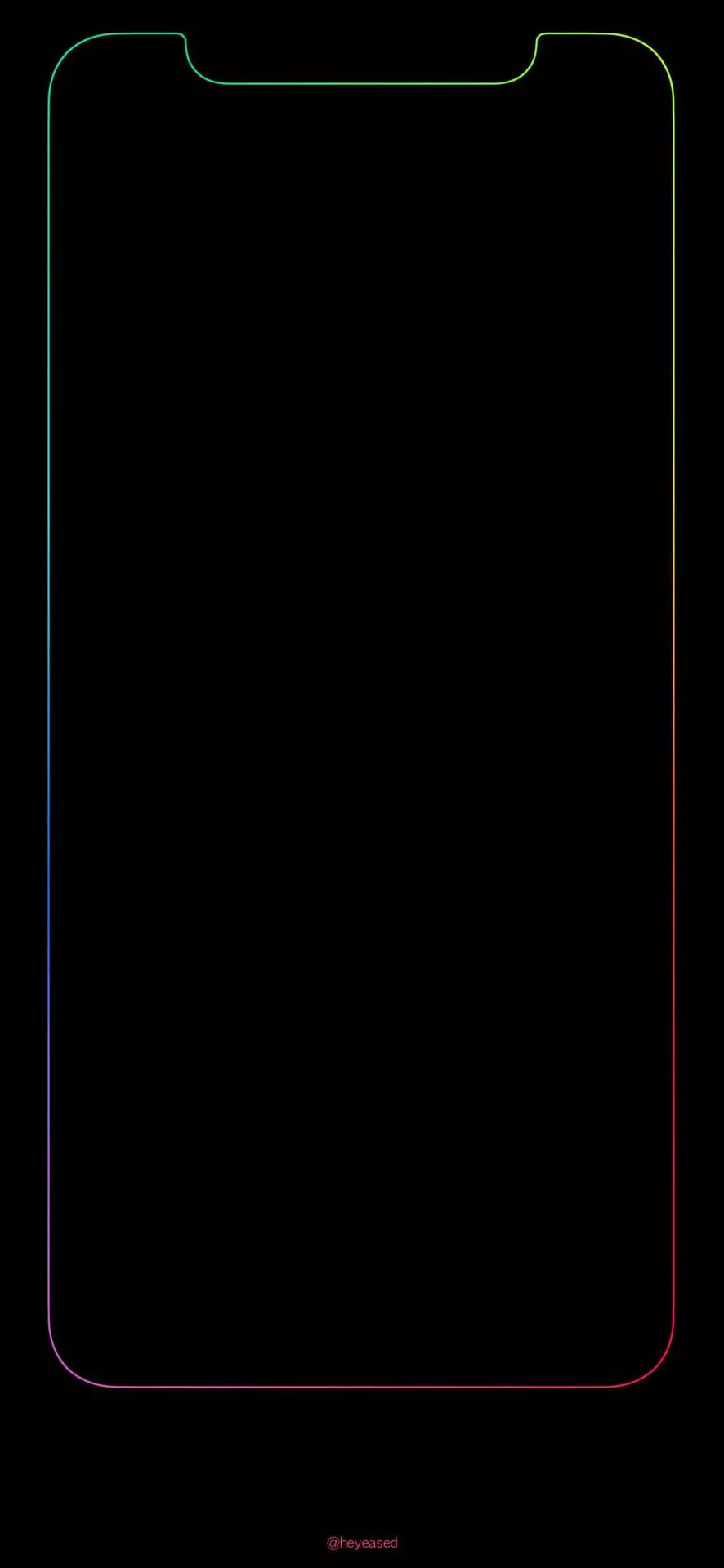 Rainbow Outline iPhone Screen Wallpaper