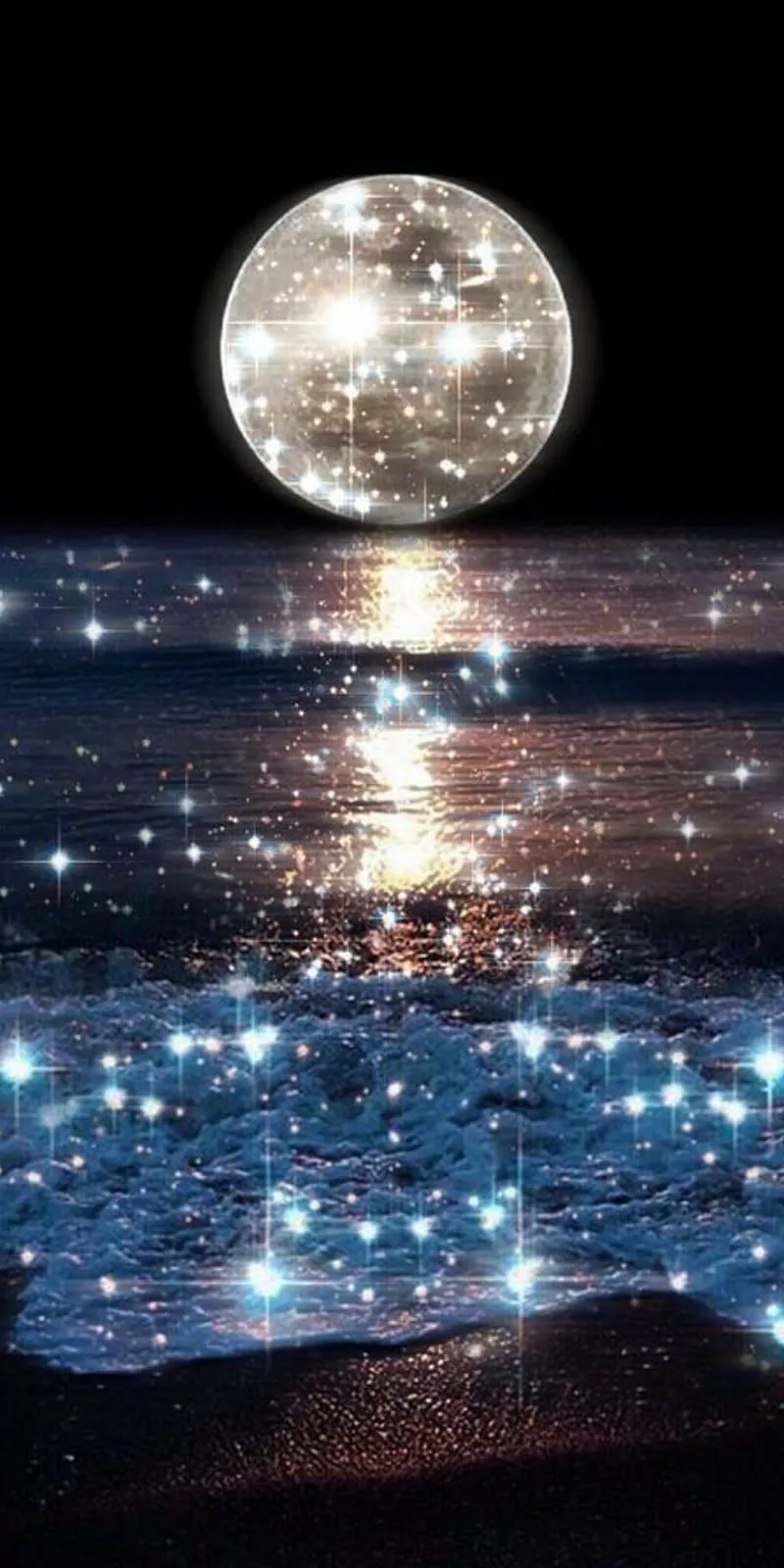 HD glitter moon wallpaper