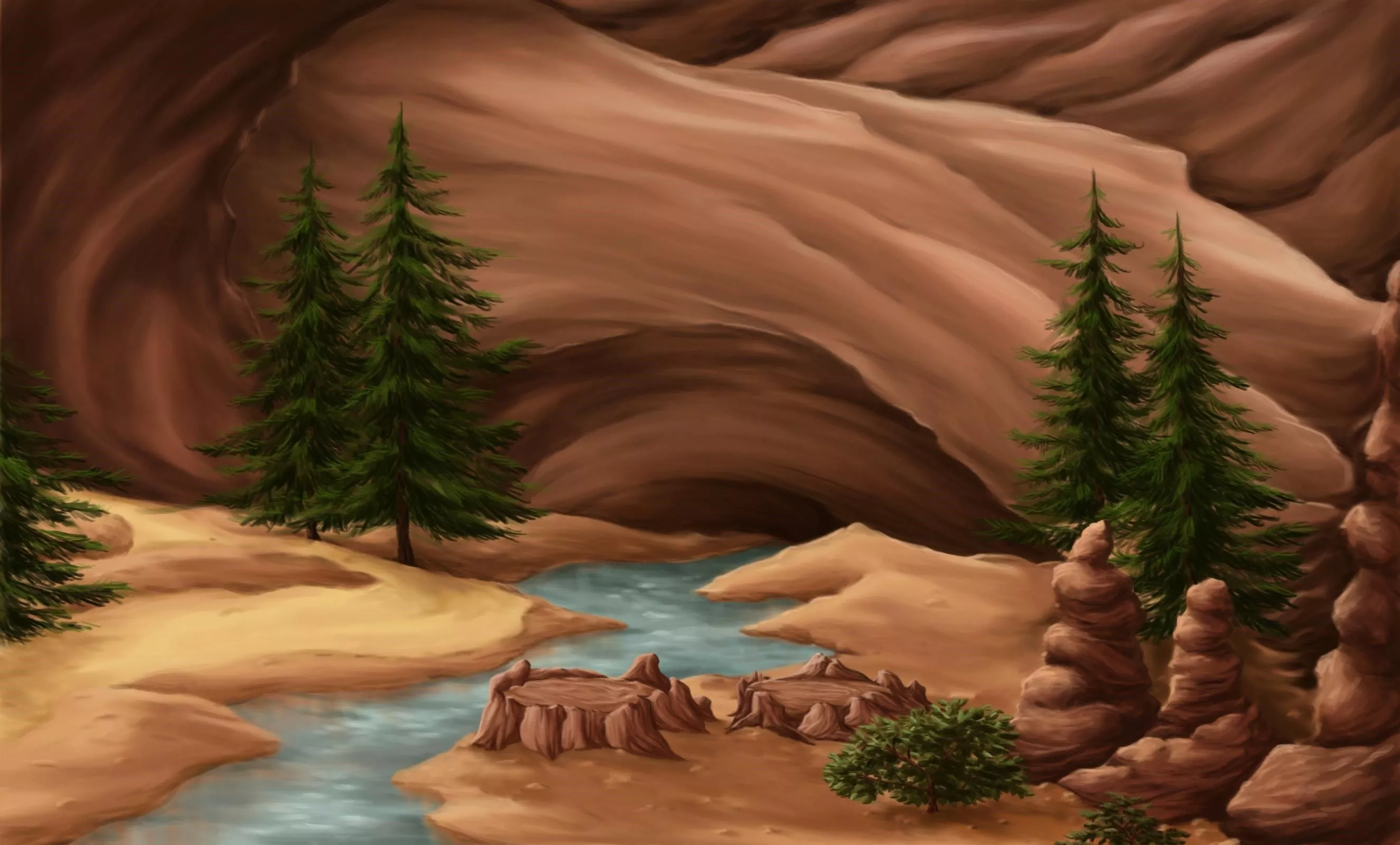 nature, Miscrits, cave, video game art