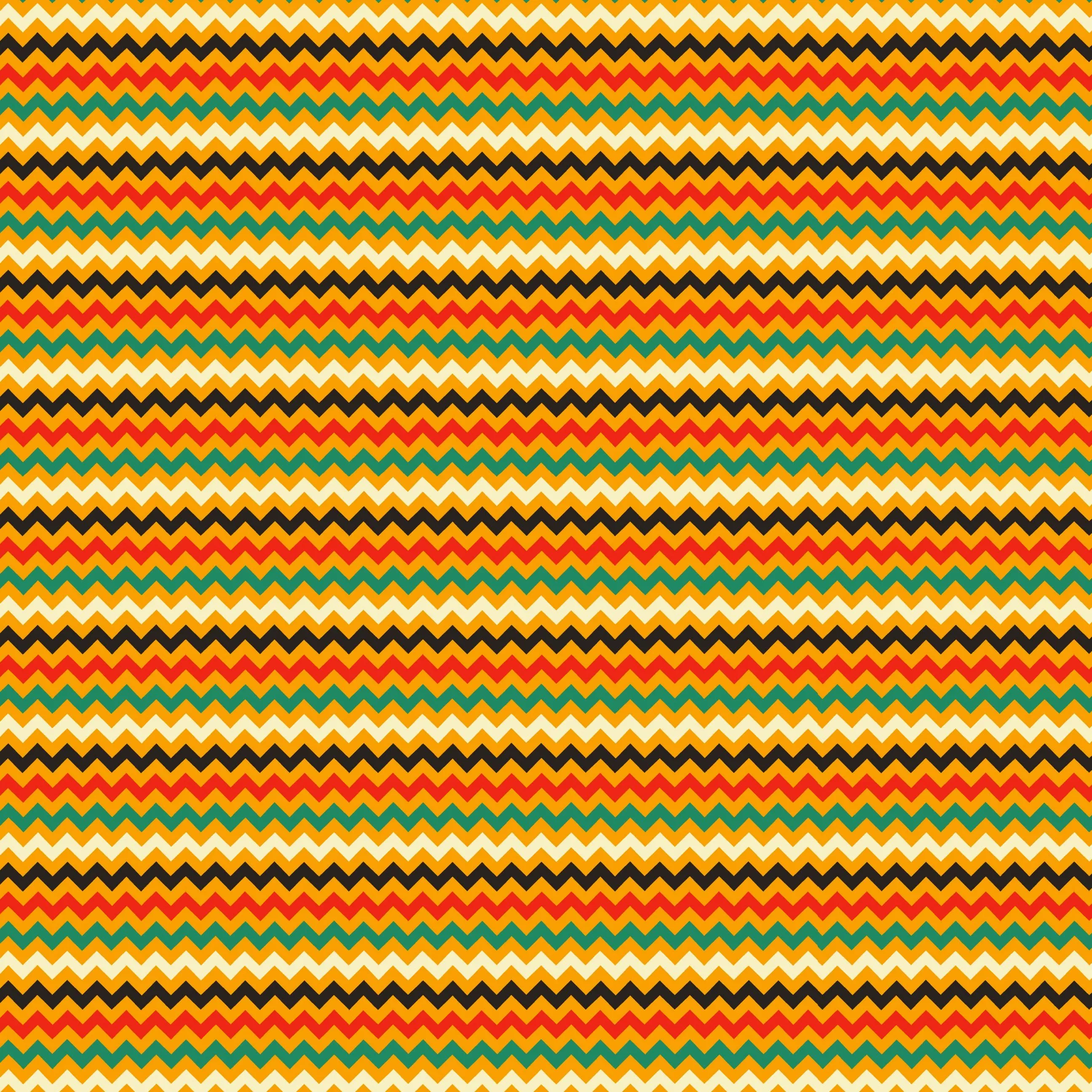 Pattern Jagged Border Red Orange Green