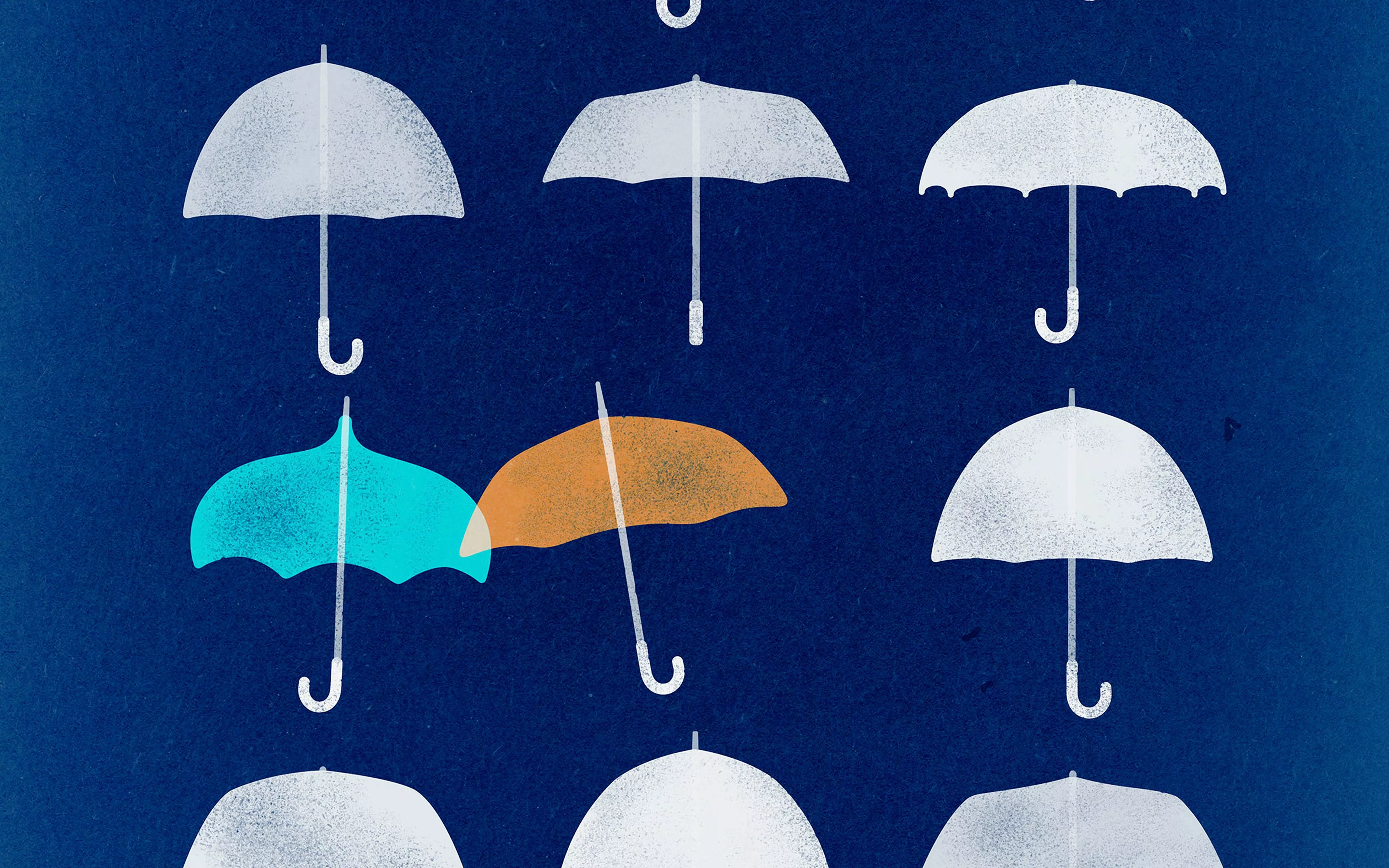 Blue Umbrella Cute Minimal Art Disney