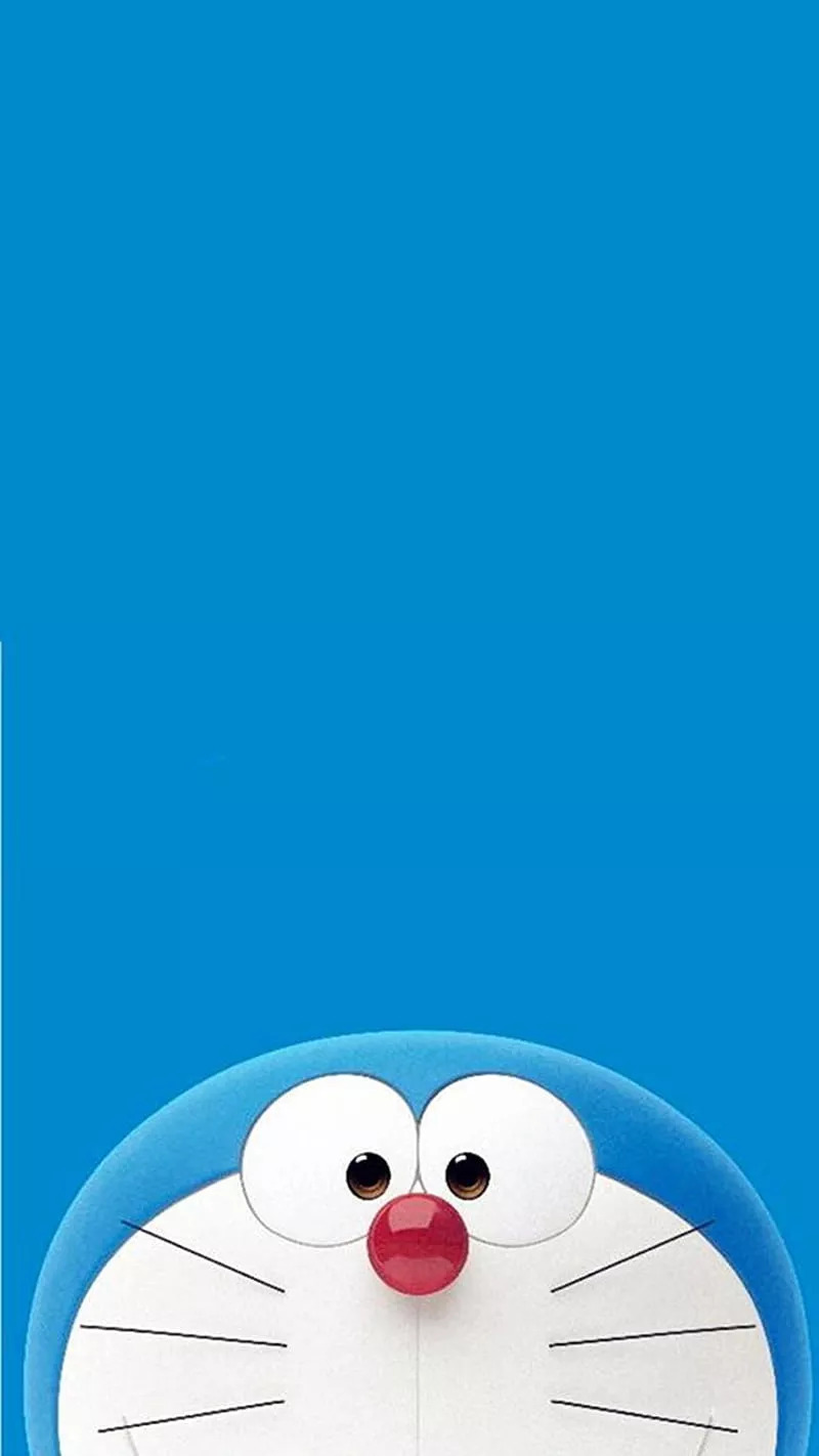 Doraemon, blue background, simple background, HD phone wallpaper