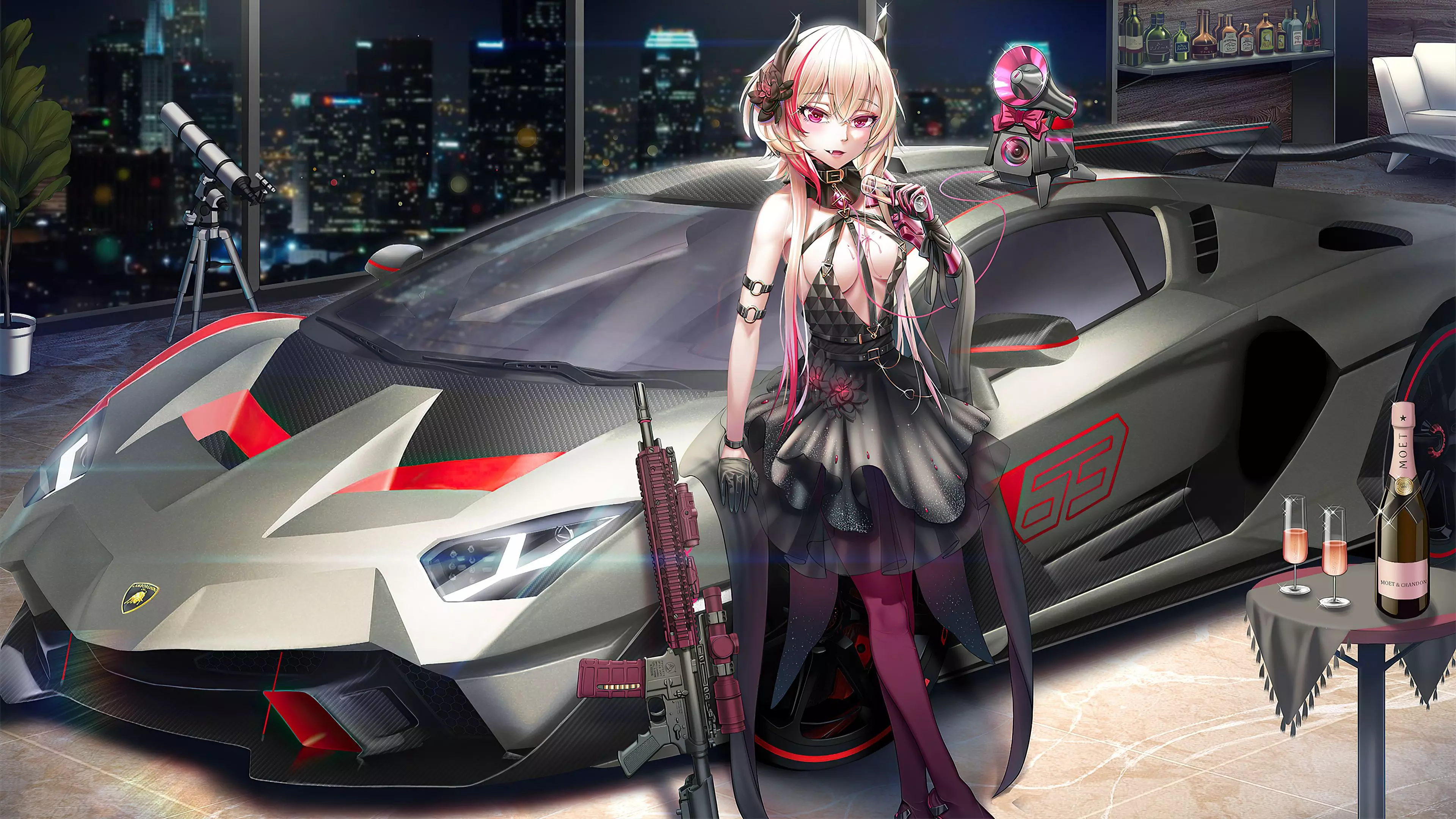 Wallpaper Anime girls and cars download