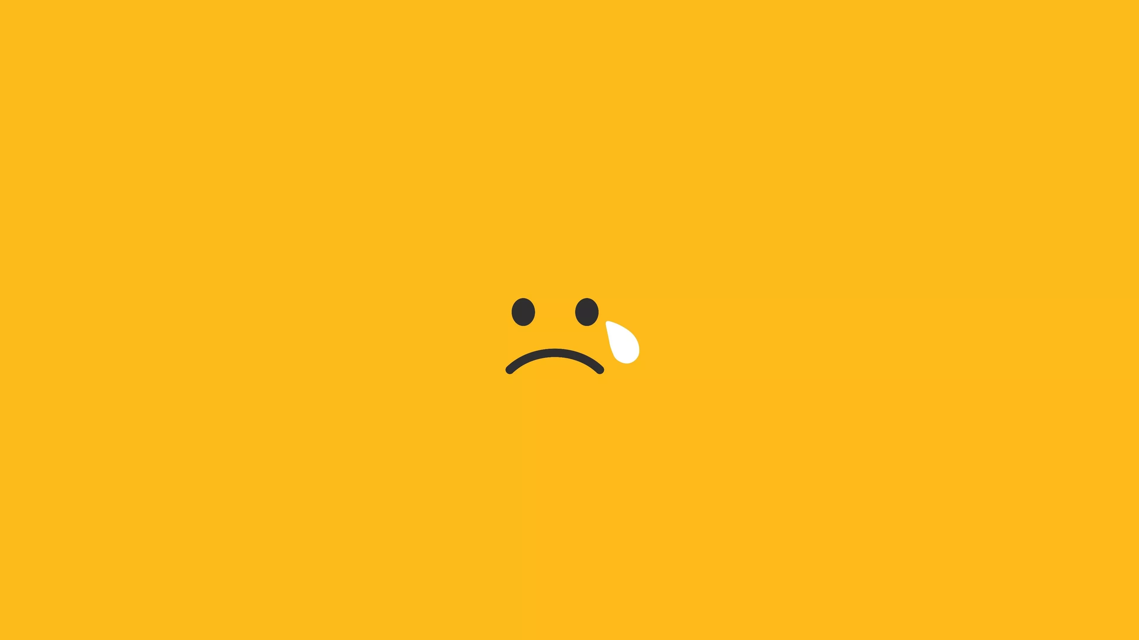 Sad Tears Smiley Minimalism Wallpaper
