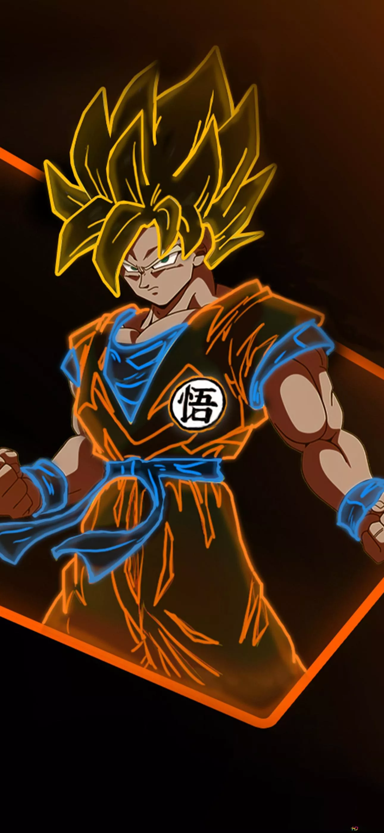 Neon Goku 2K wallpaper download