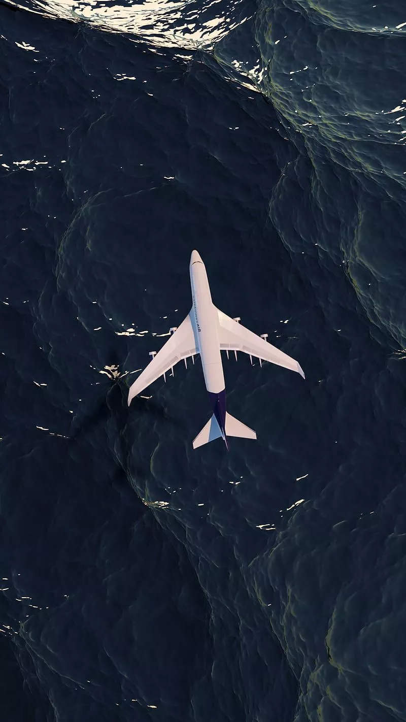 Flying above water I, aircraft, aviation, flight, nature, ocean, pilot, sea, HD phone wallpaper