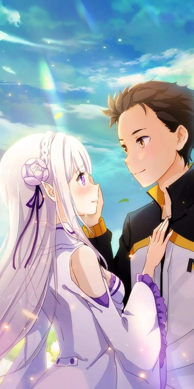Subaru and Emilia, anime, magic