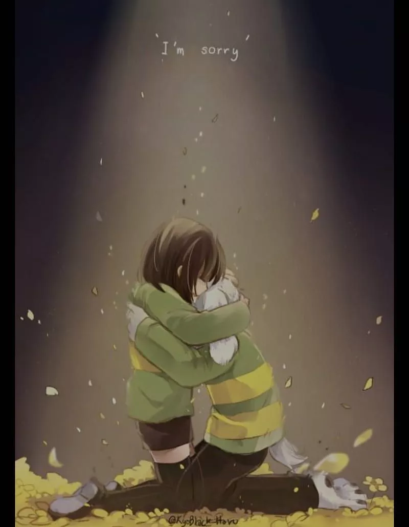 HD asriel and chara wallpaper