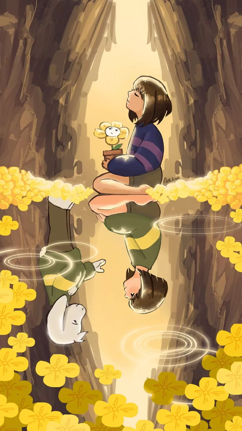HD asriel and chara wallpaper