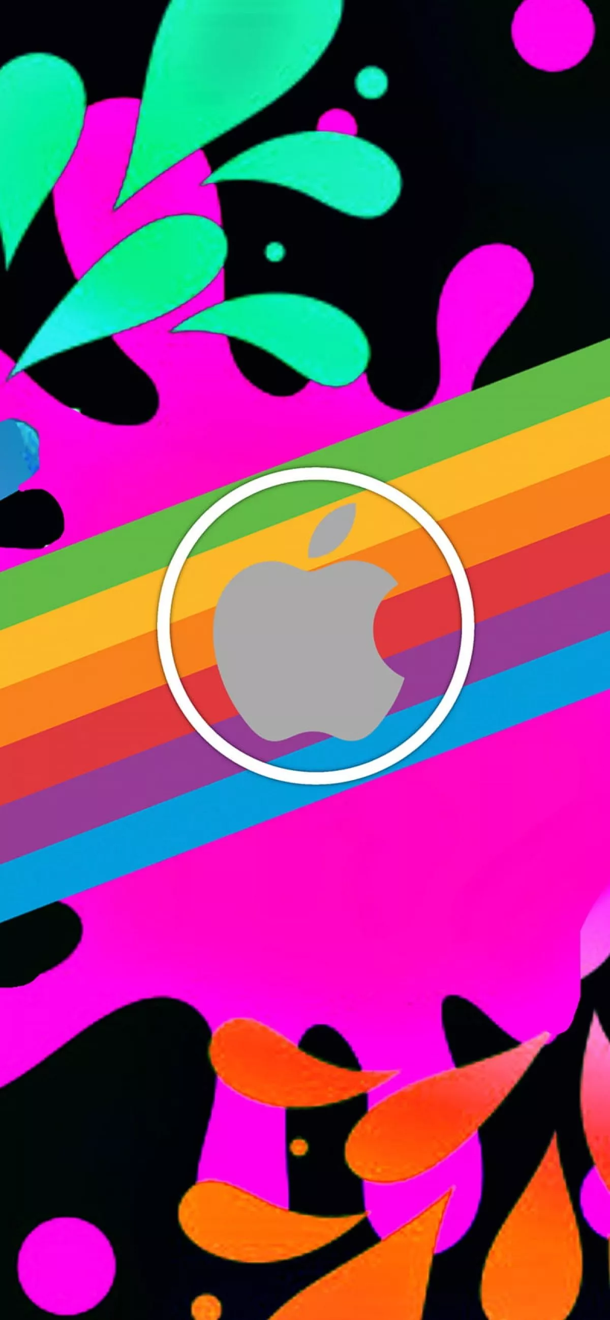 Colorful Apple Logo In Retro Classic