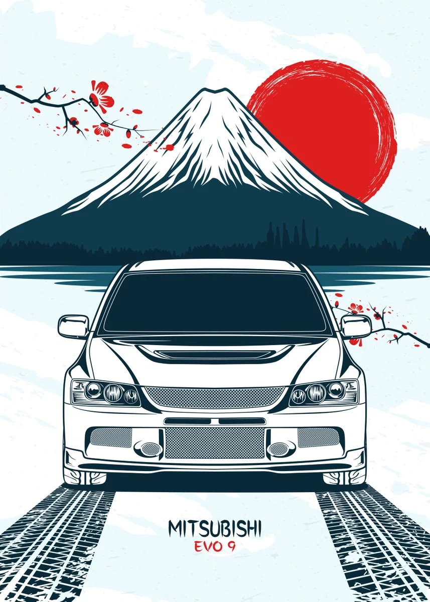 Mitsubishi Lancer Evo 9' Poster
