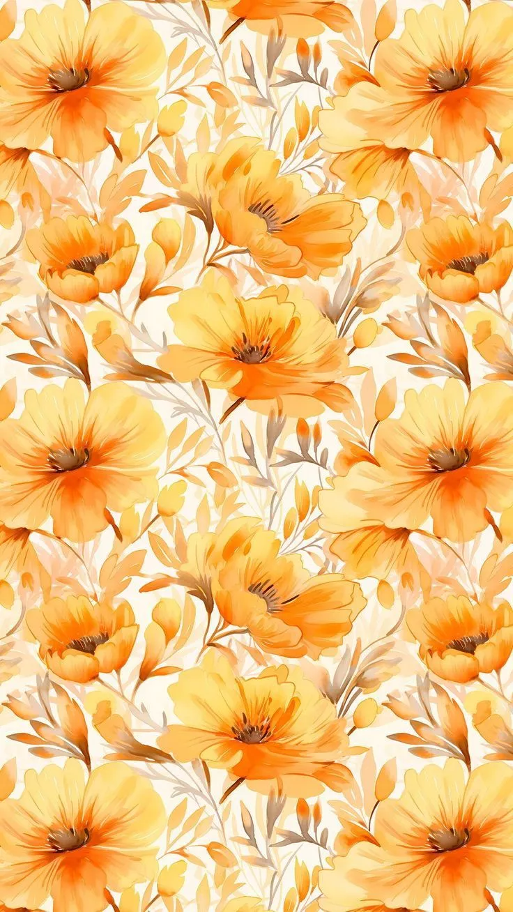 Orange Coquette Spring Wallpaper Pattern