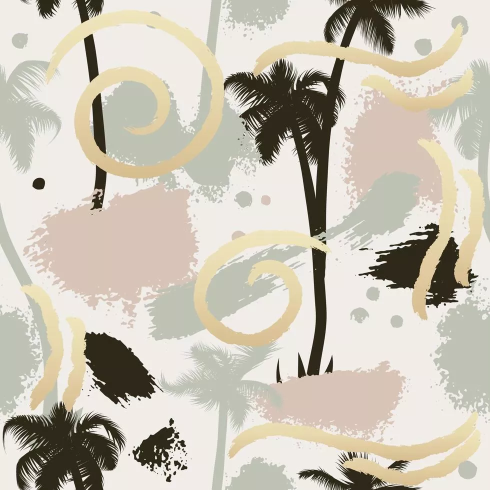 Abstract hand drawn tropical palm tree
