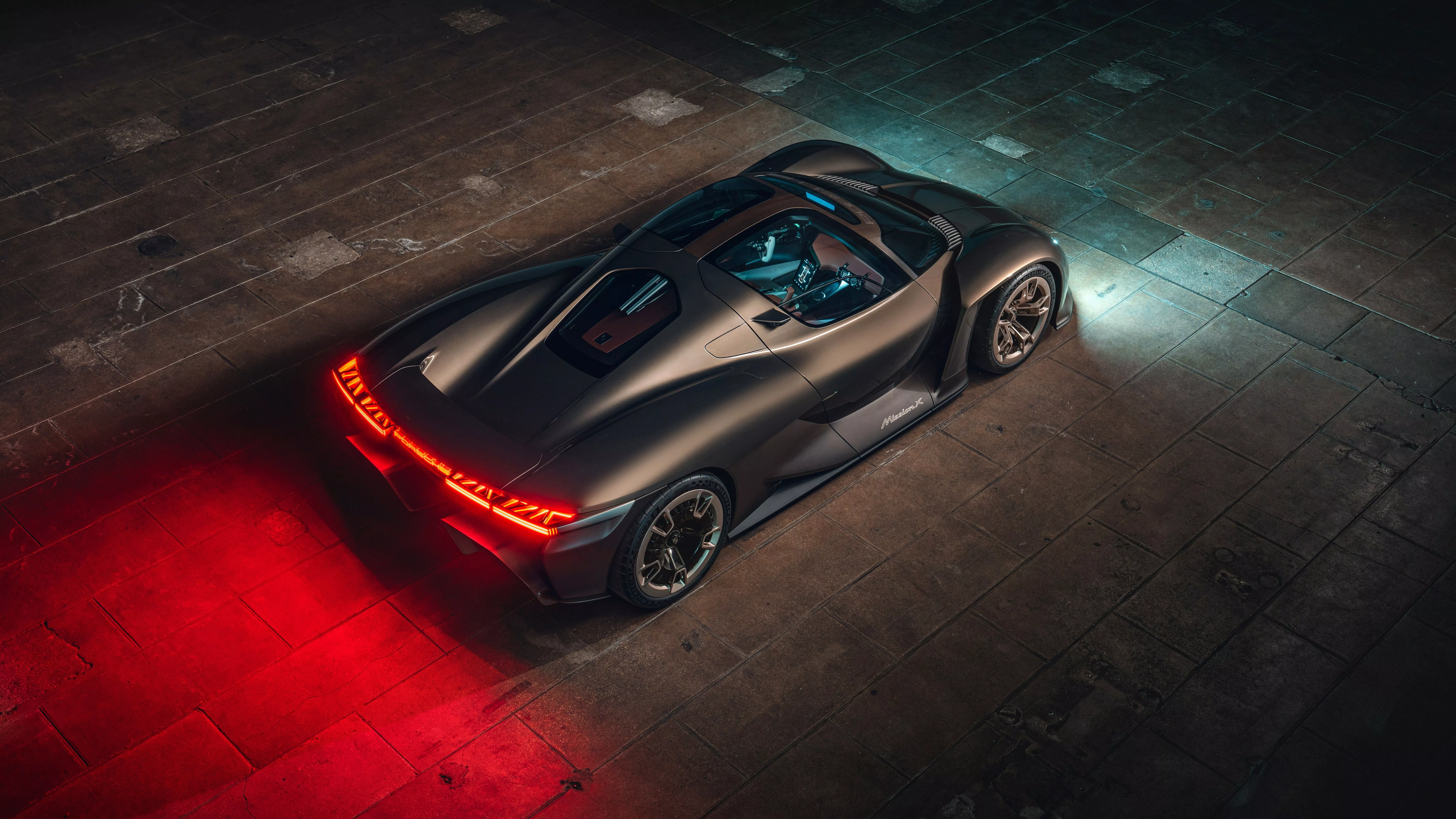 Red Black Porsche Mission X Car 4K 8K