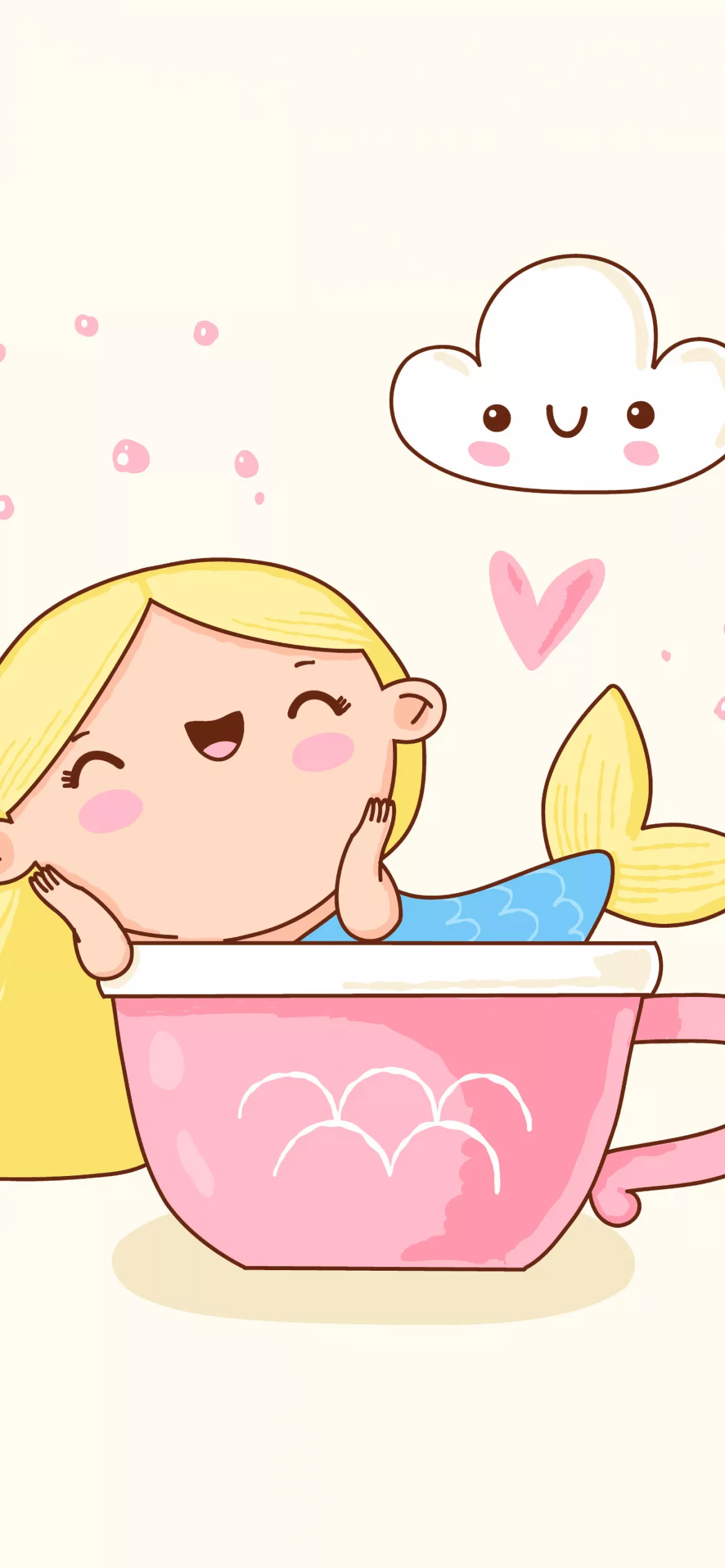 Kawaii mermaid Wallpaper 4K, Cute