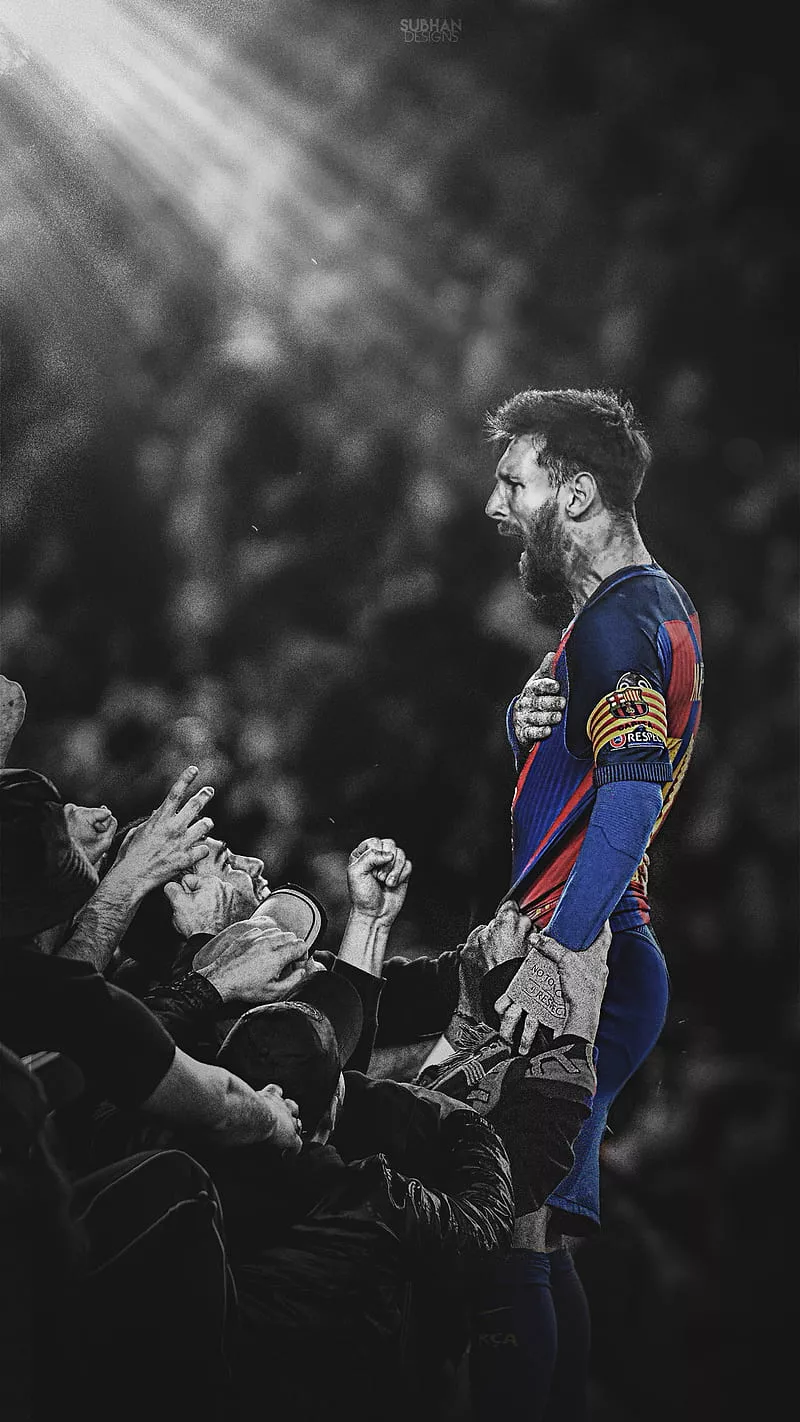 Messi, barcelona, crowd, football, goal