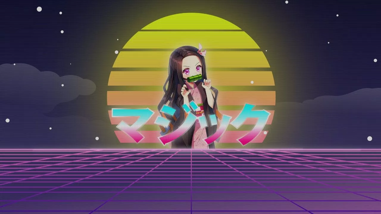 Demon Slayer Nezuko Kamado Vaporwave