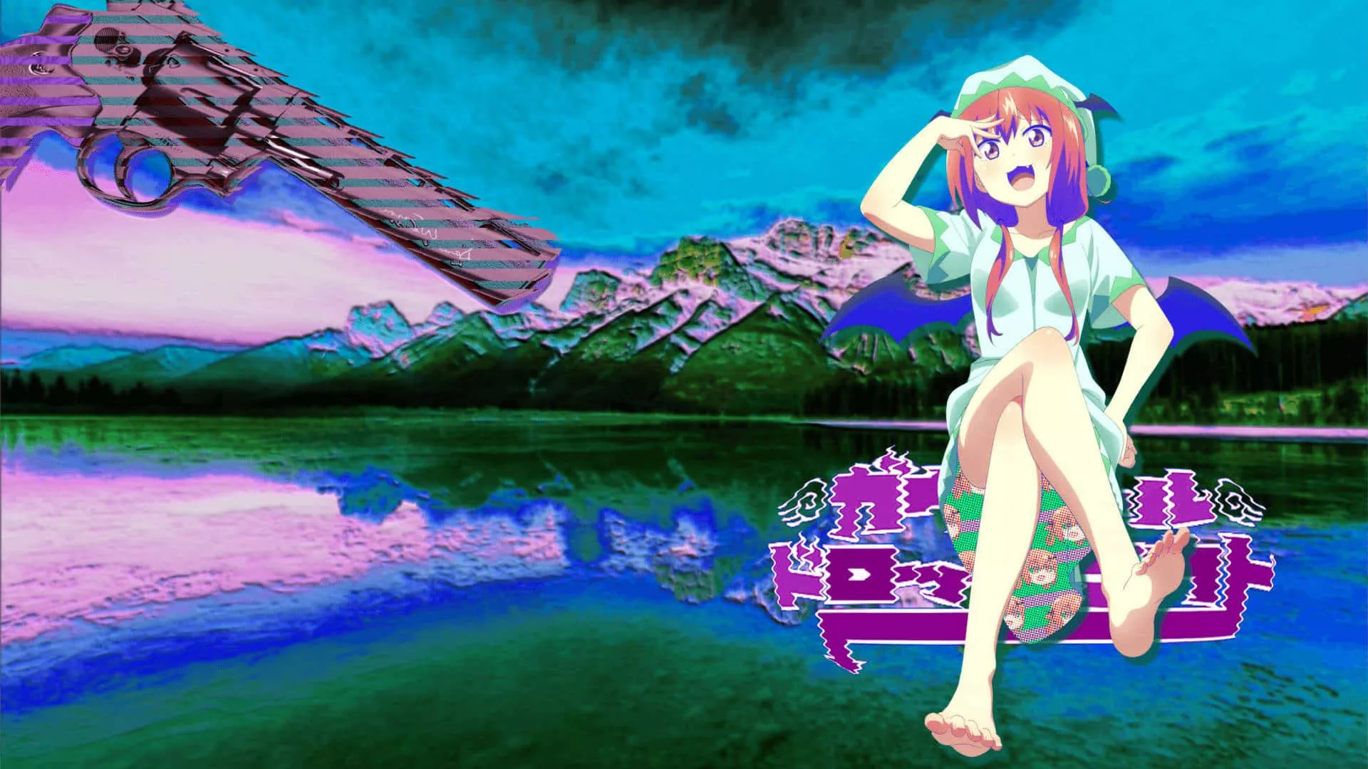 Download Vaporwave Anime Character