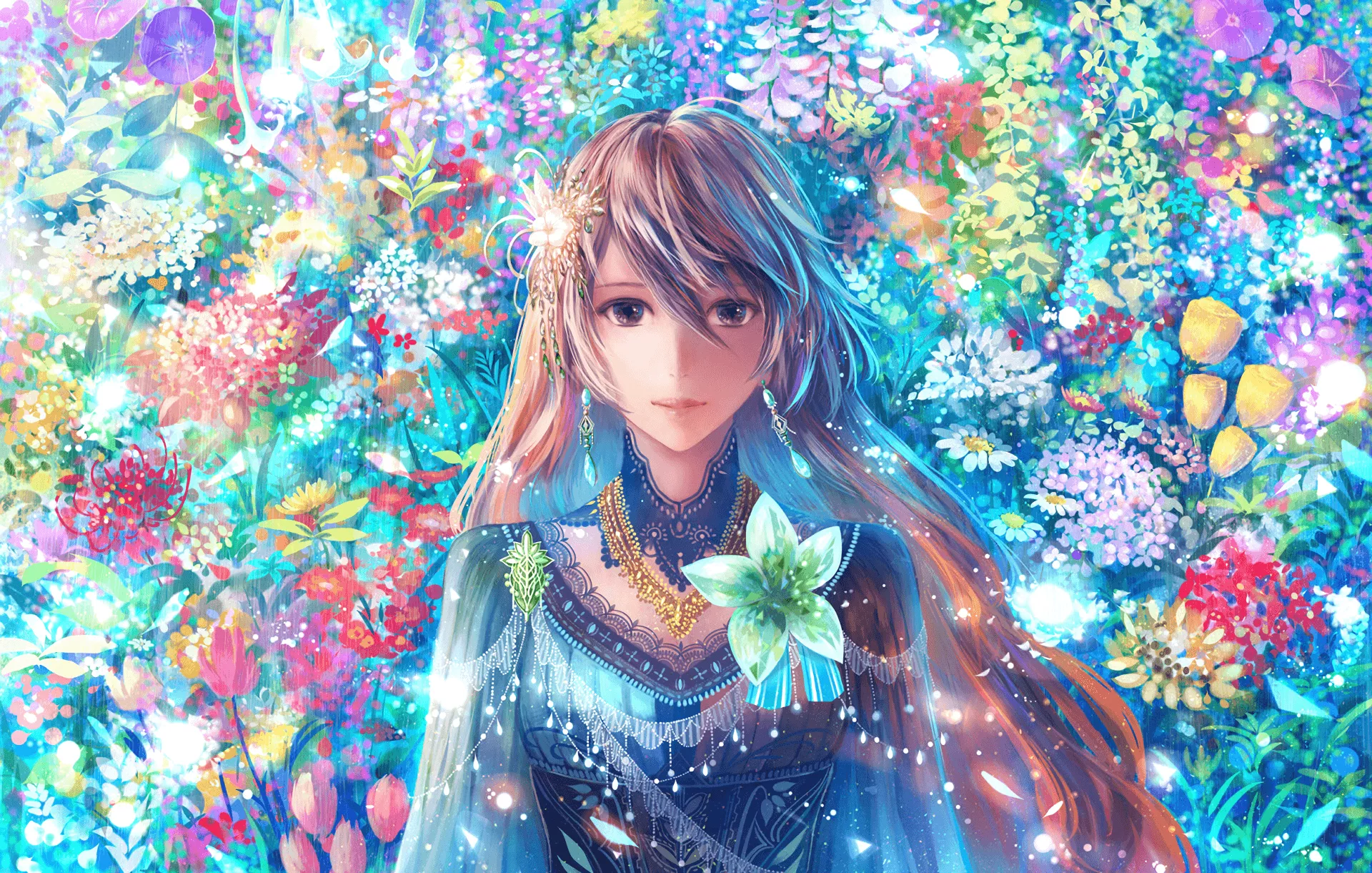 Colorful Petal Anime HD Wallpaper by 防人