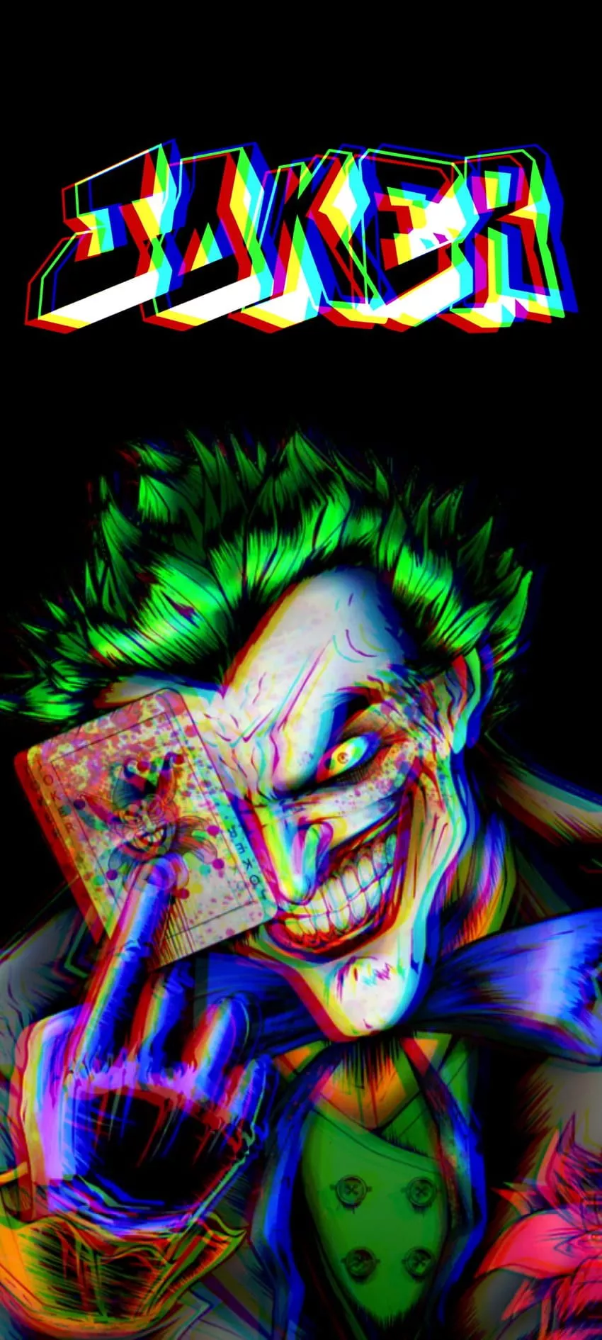 JOKER GLITCH EFFECT, electric blue, art
