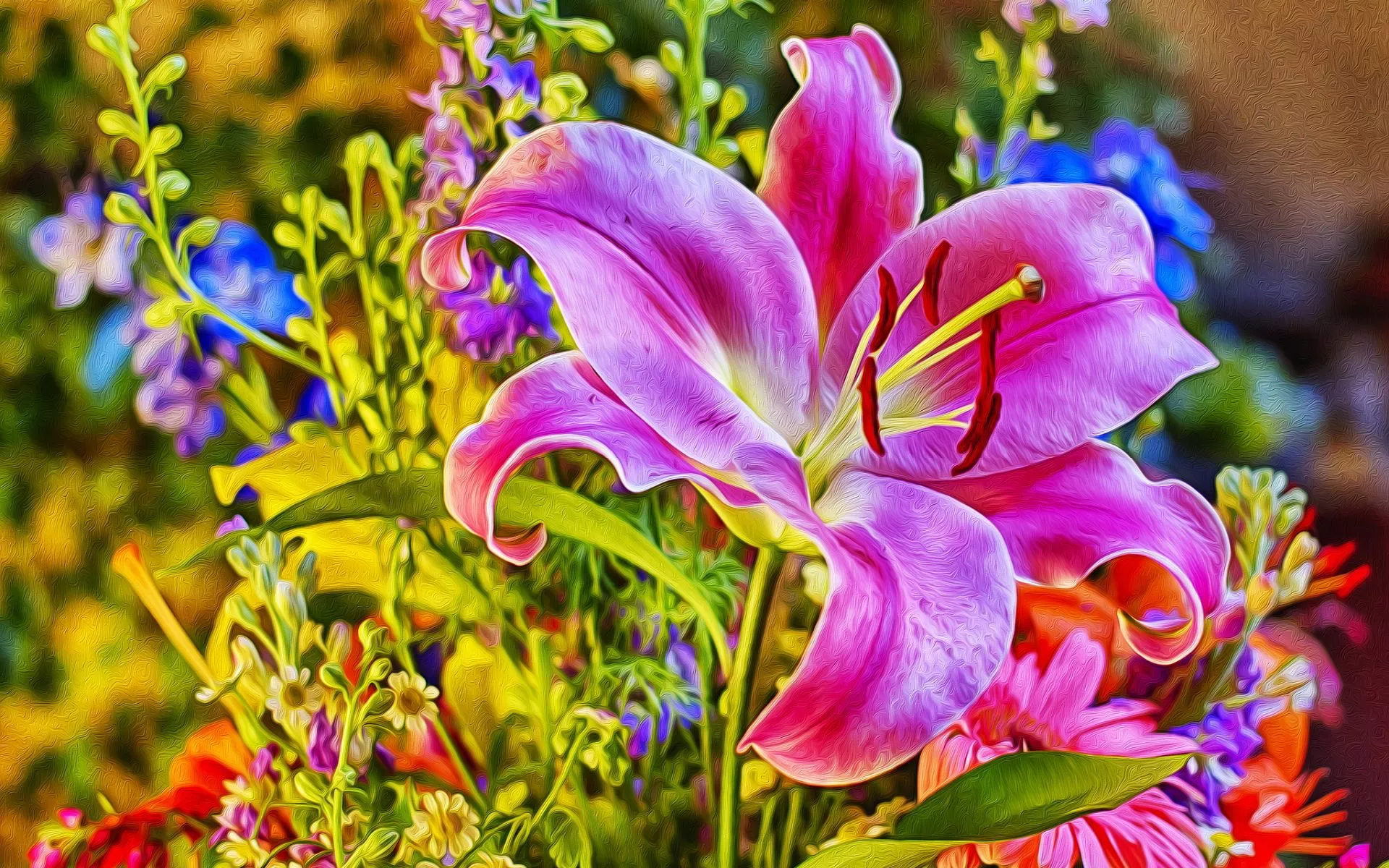 A Stunning HD Wallpaper of Floral Art