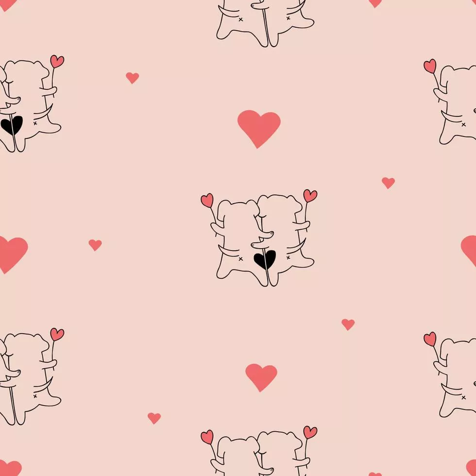 Cute enamored dogs