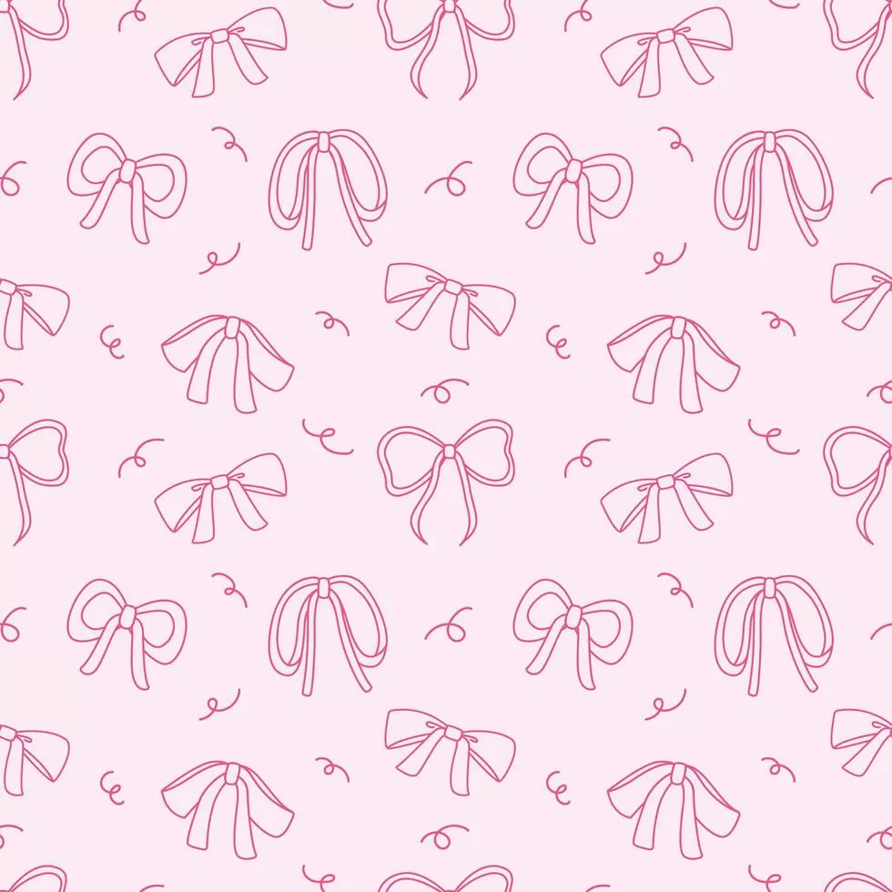 Various ribbon and bow hand drawn seamless pattern background for wrapping, wallpaper, backdrop and valentine. Doodle style