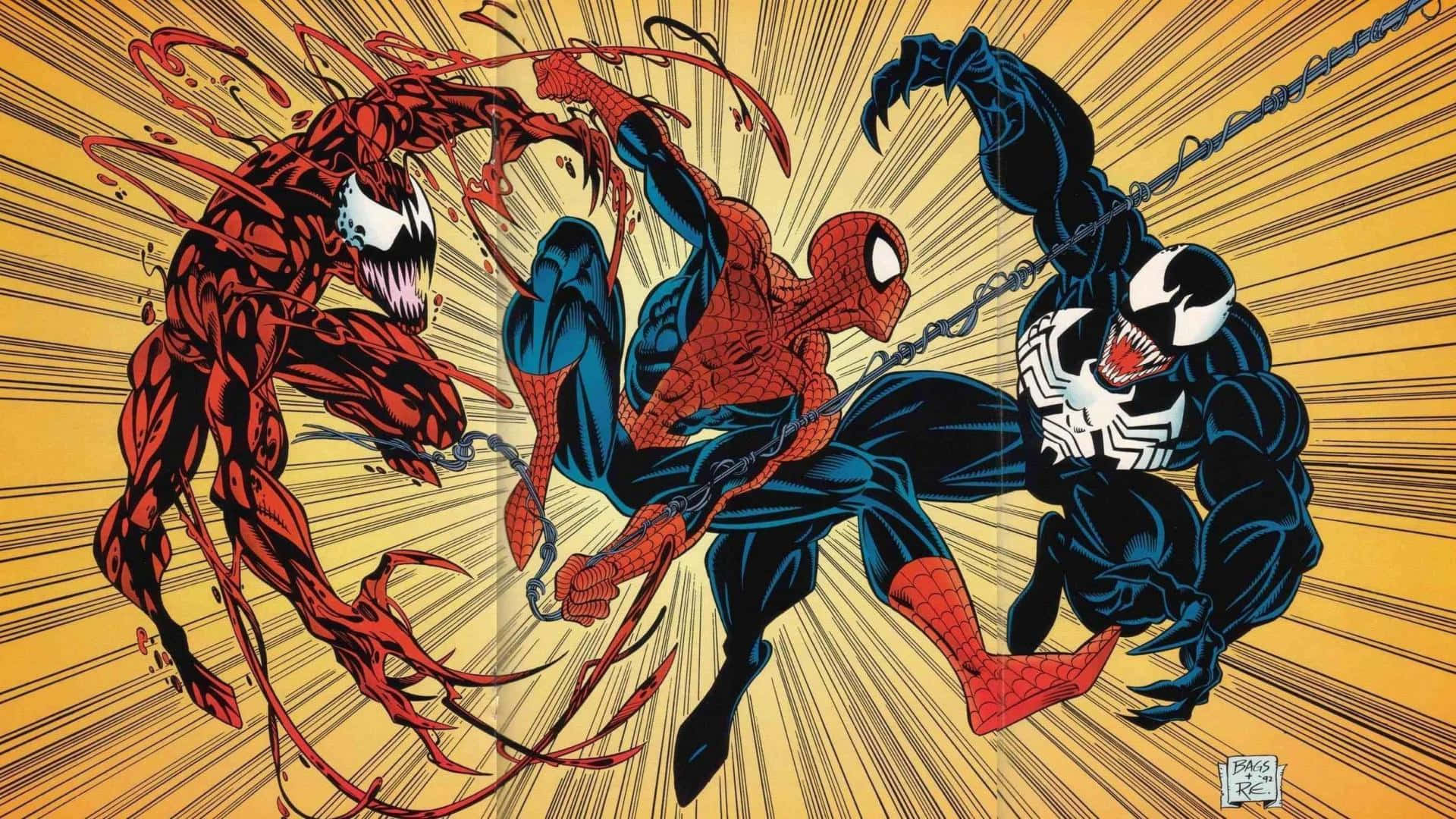 Venom Fighting In The Comics Wallpaper