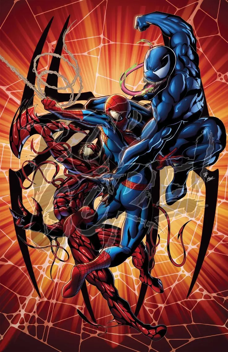 Spider Man Vs Venom Vs Carnage Art Print