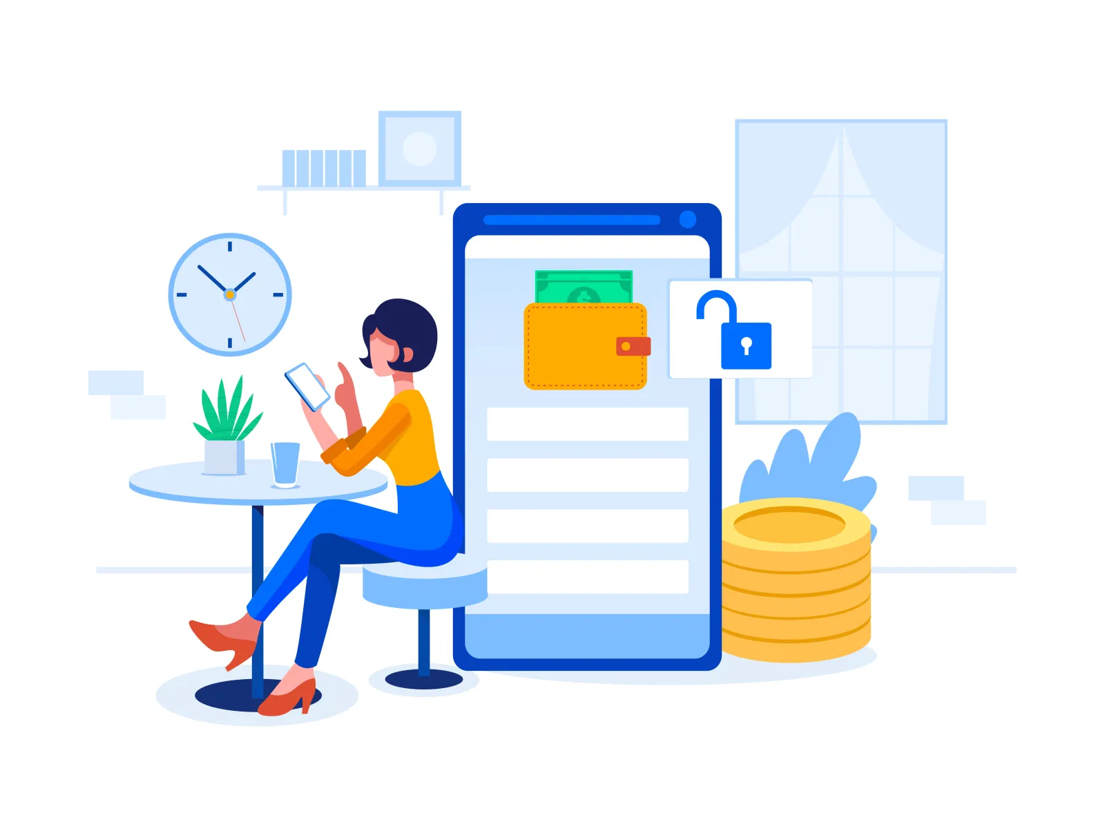Online Banking Illustration concept