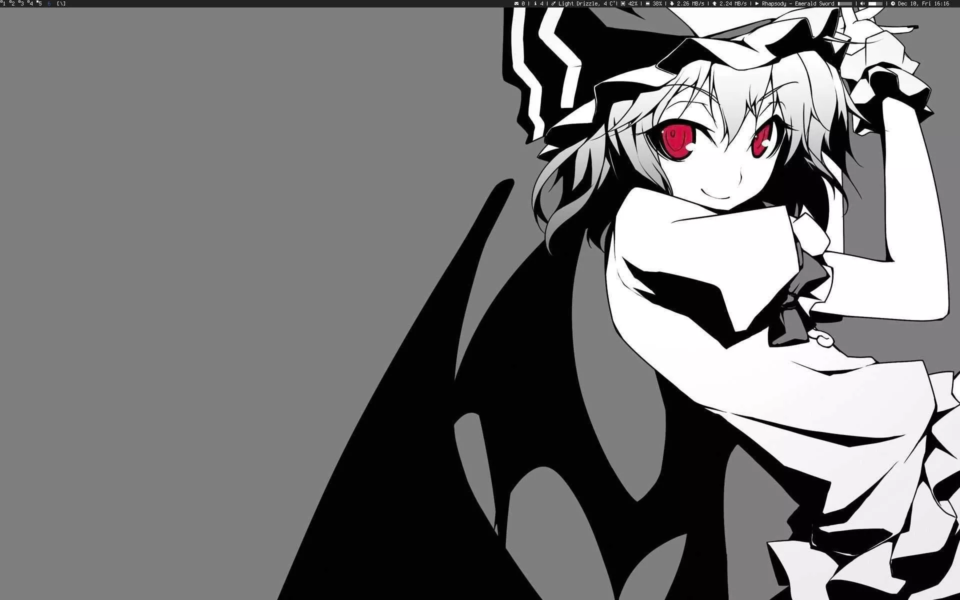 Anime Black And White Desktop Wallpaper