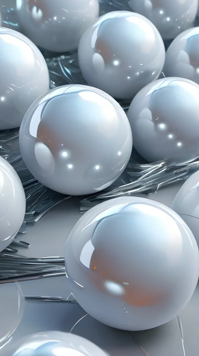 Colorful white silver balls wallpaper