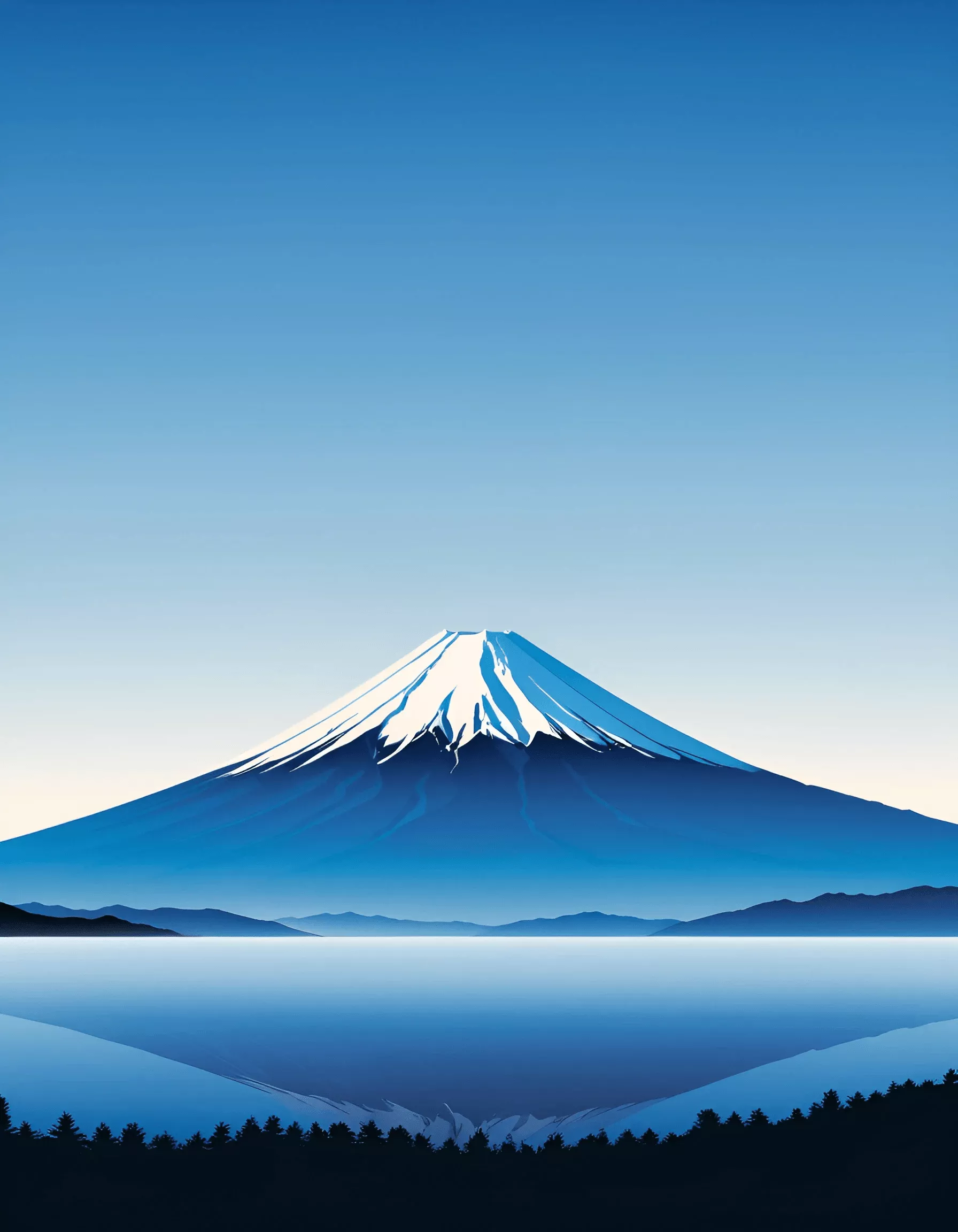 Mount Fuji Minimalist Illustration