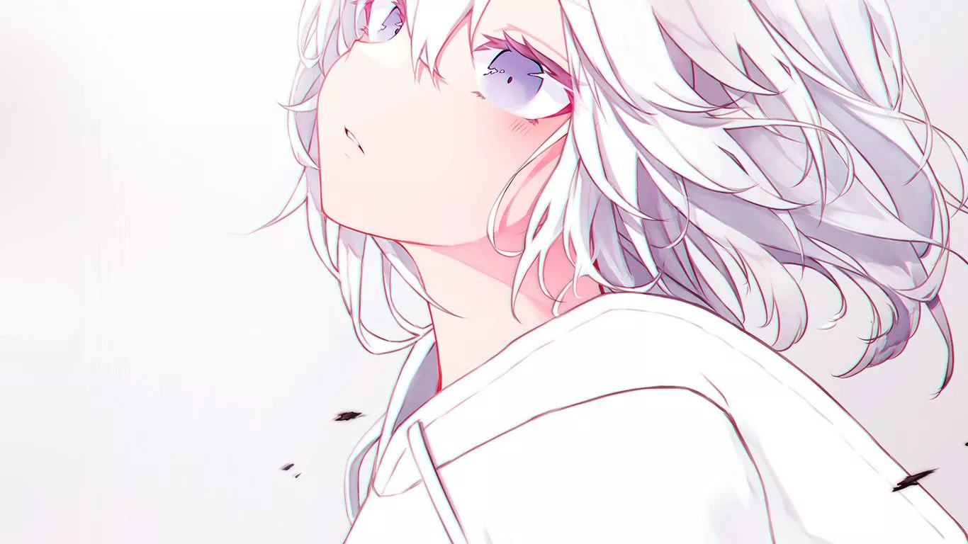 Art Anime Girl White Cry